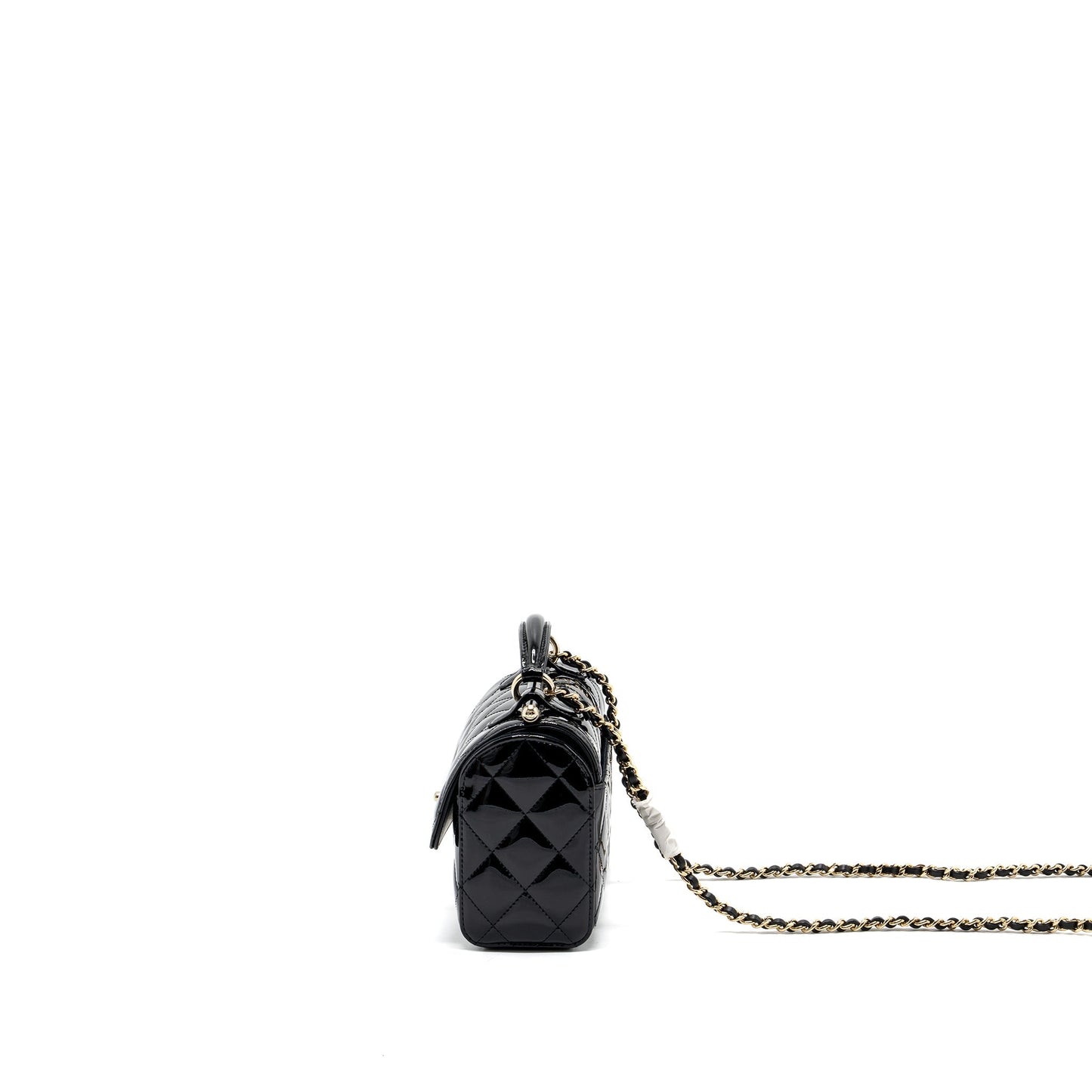 Chanel Small Trendy CC Dual Flap Bag patent black L (microchip)