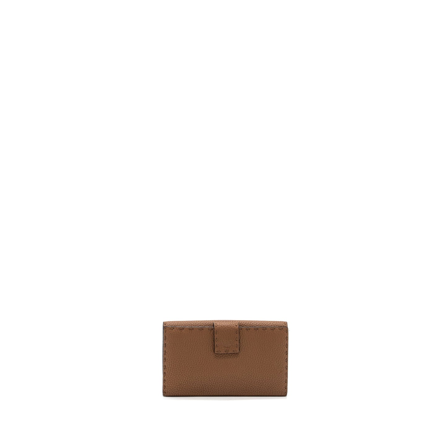 Fendi Peekaboo Continental Wallet With Topstitching Leather Brown