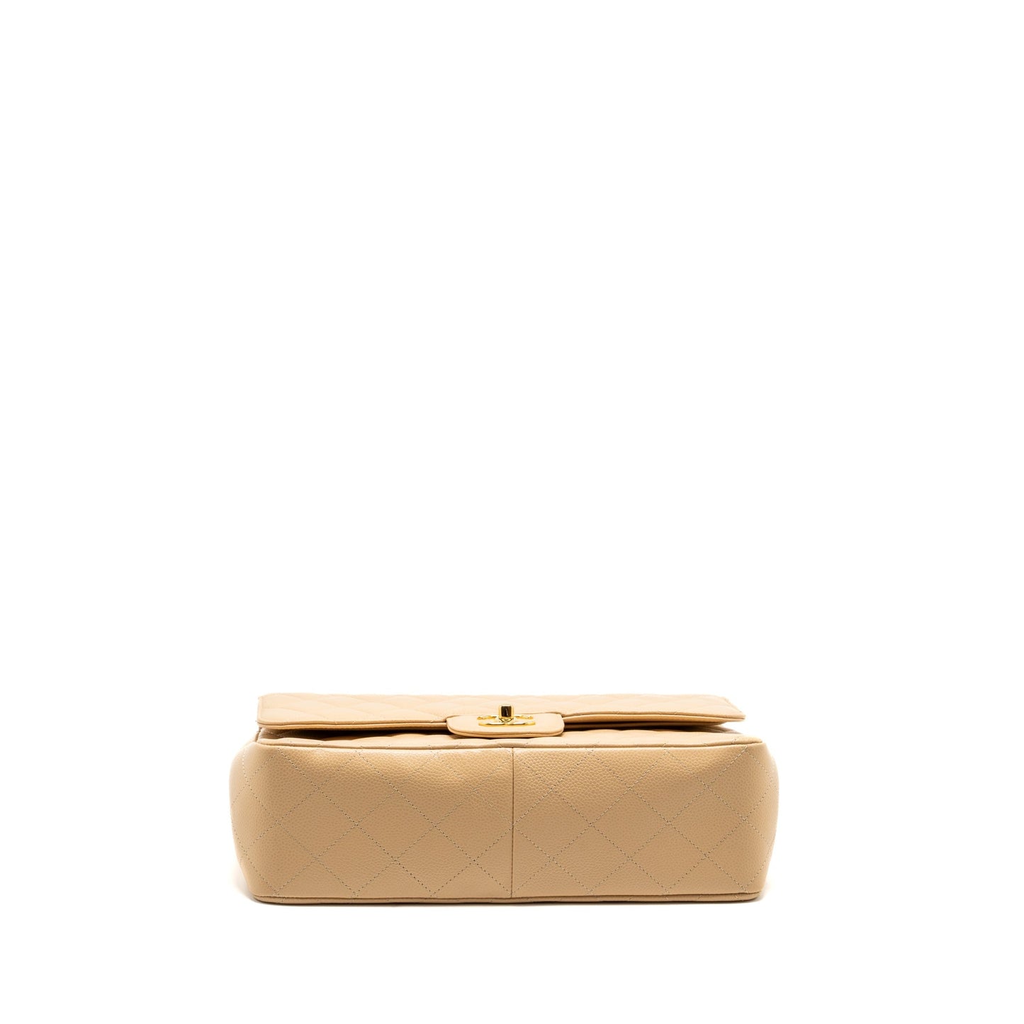 Chanel Jumbo Classic Double Flap Caviar Beige L (Microchip)