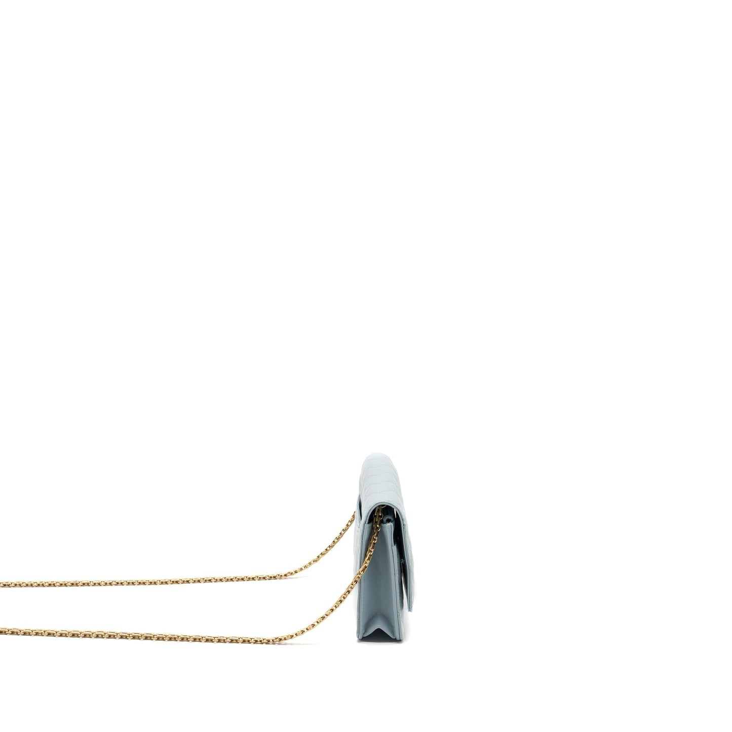Chanel 2.55 Reissue Wallet on Chain Aged Calfskin Light Blue Brushed  (Microchip)