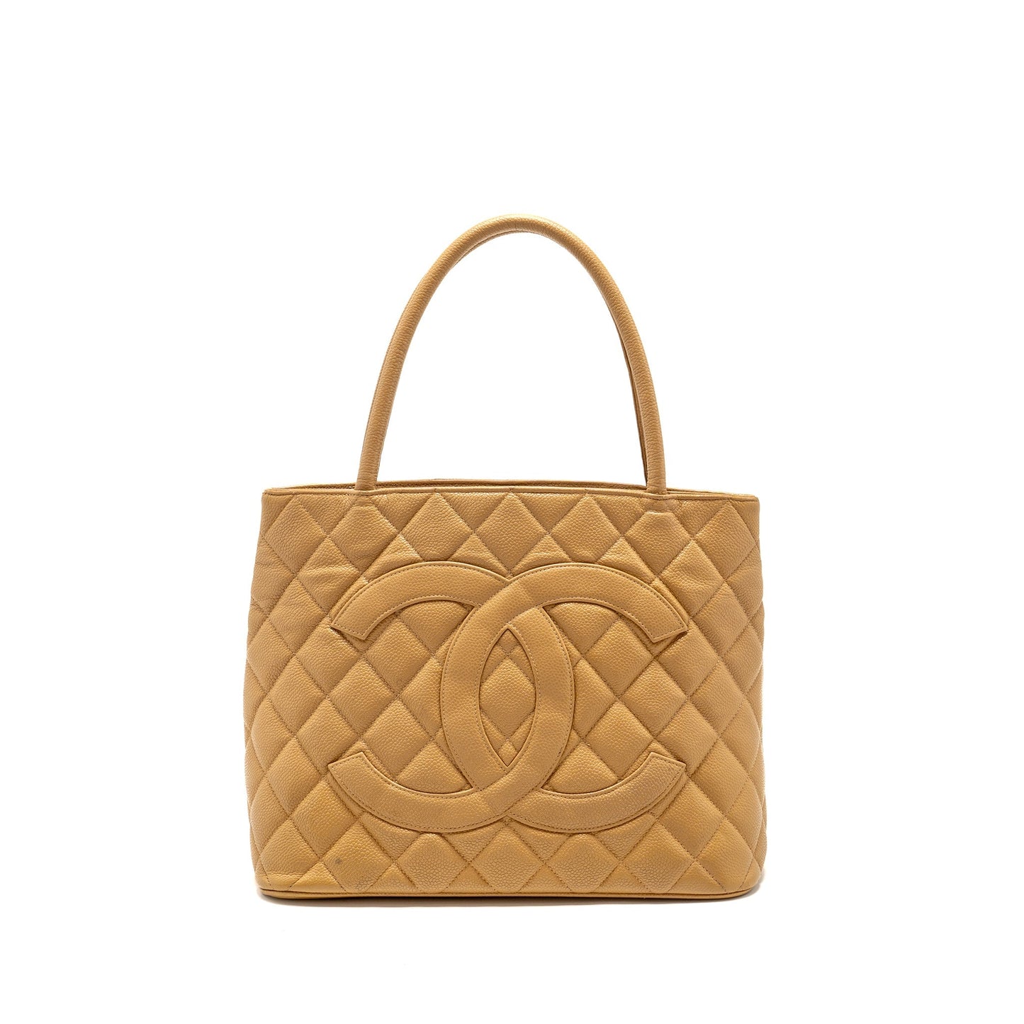 CHANEL  Medallion Tote Bag Caviar Beige