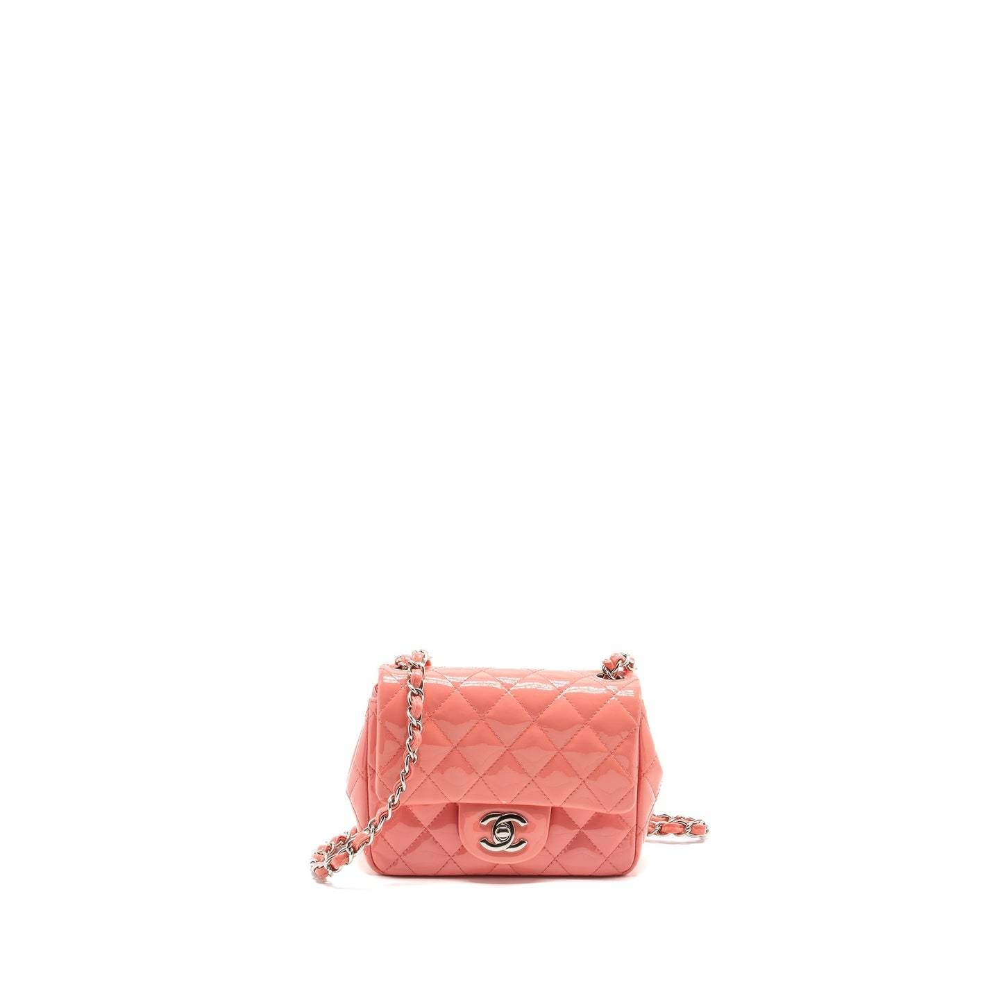 Chanel Mini Square Flap Bag Patent Pink