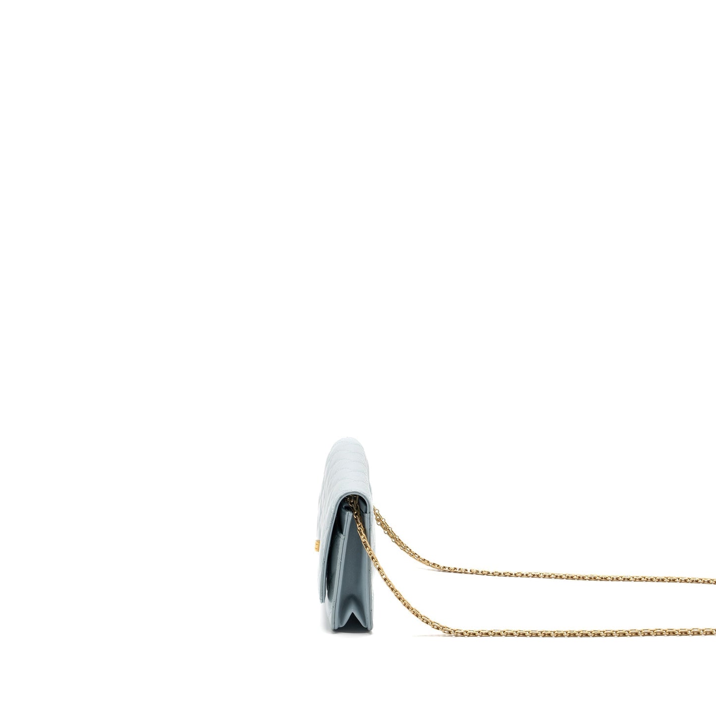 Chanel 2.55 Reissue Wallet on Chain Aged Calfskin Light Blue Brushed  (Microchip)