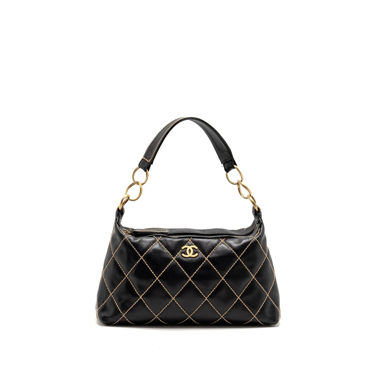 Chanel  Wild Stitch Shoulder Bag Calfskin Black