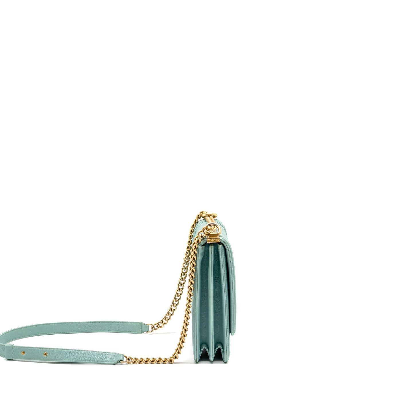 Chanel North South Boy Bag Caviar Light Blue