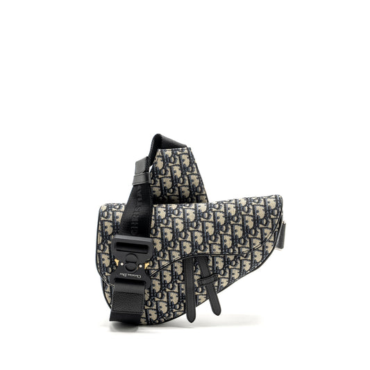 Dior Homme Saddle Purse Oblique Jacquard Beige/Black