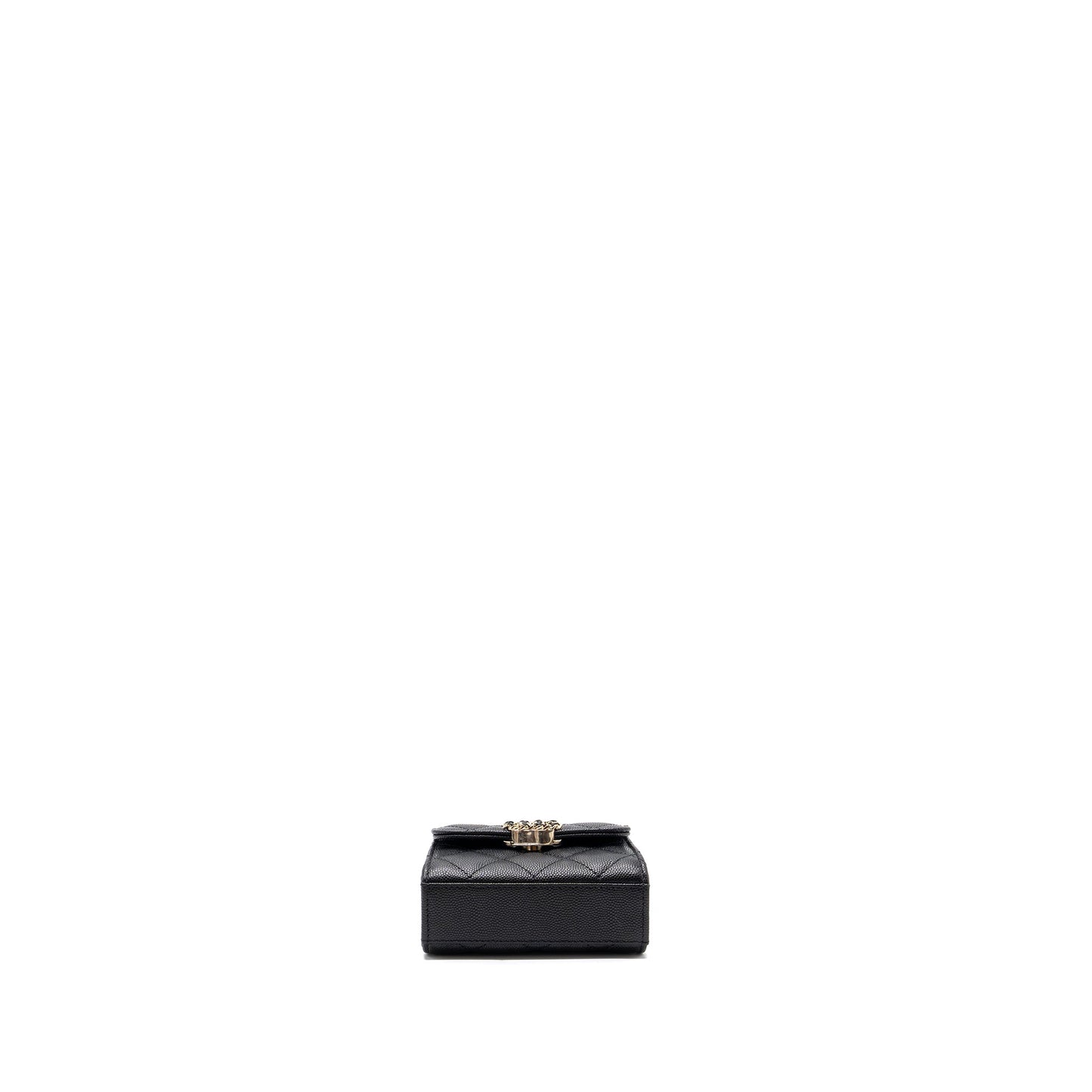 Chanel Mini Top Handle Flap Bag Caviar Black L (microchip)