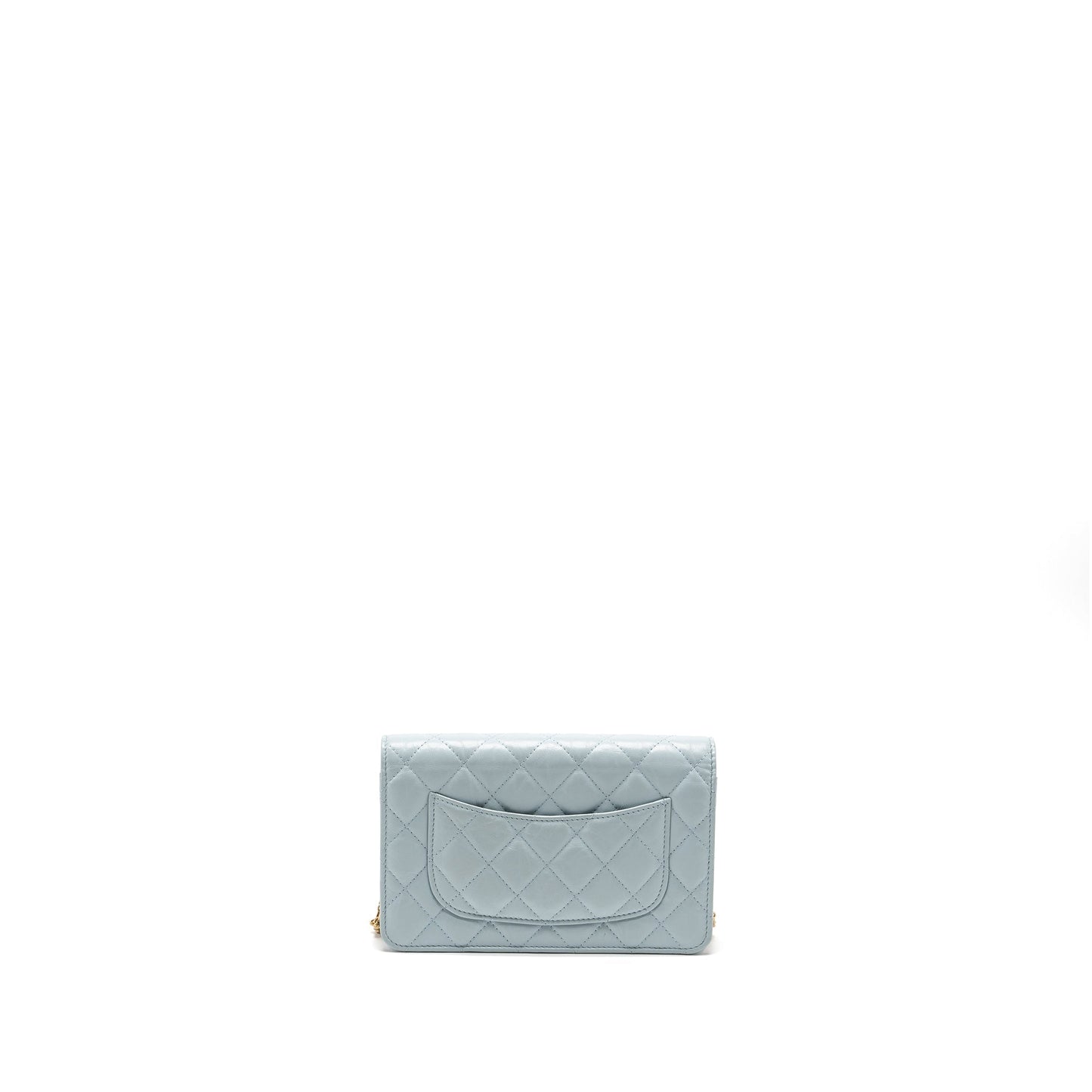 Chanel 2.55 Reissue Wallet on Chain Aged Calfskin Light Blue Brushed  (Microchip)
