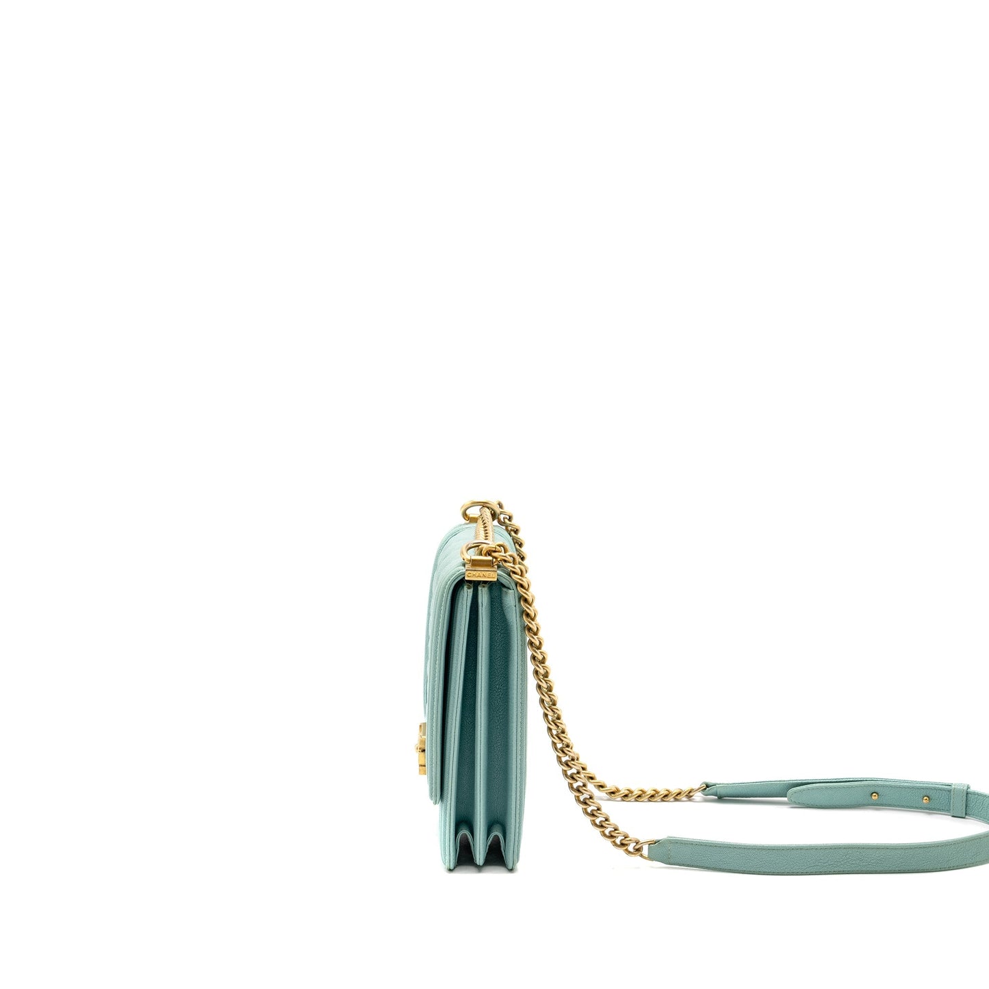 Chanel North South Boy Bag Caviar Light Blue