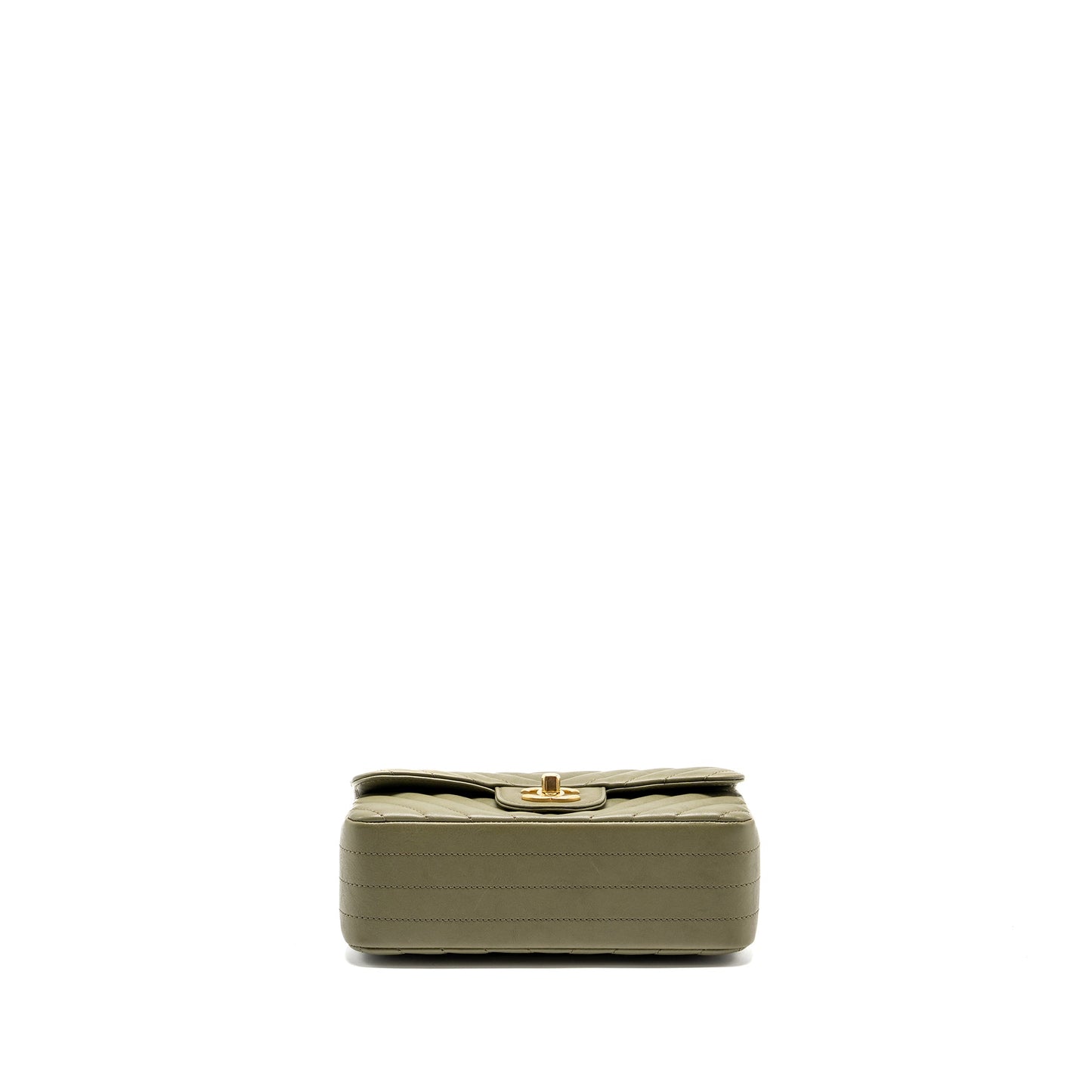 Chanel Chevron Mini Rectangular Flap Bag Calfskin Khaki