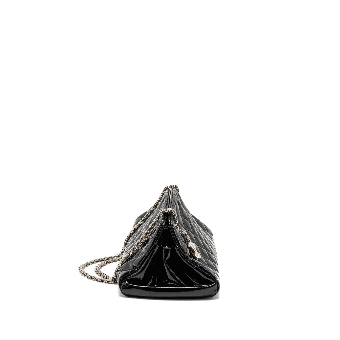 Chanel Just Mademoiselle Bowling Bag Patent Black