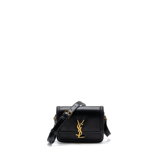 Saint Laurent Small Solferino Satchel Crossbody Purse Box Calfskin Black