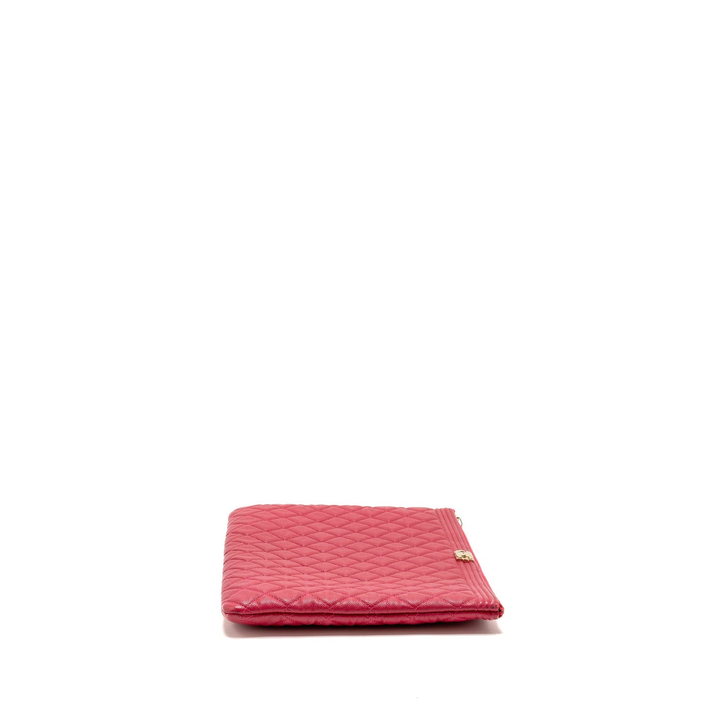 Chanel Large Boy O Case Zip Pouch Caviar Pink L