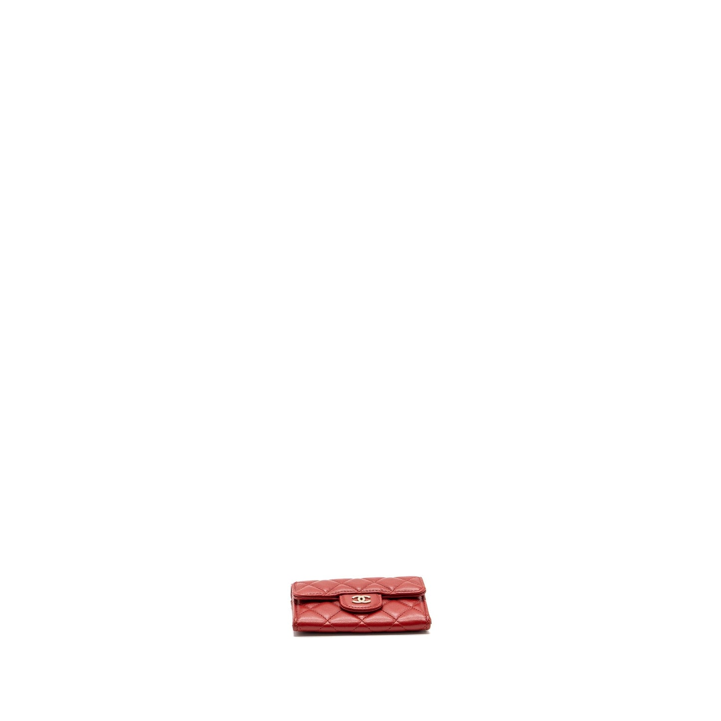 Chanel Flap Card Holder Lambskin Red