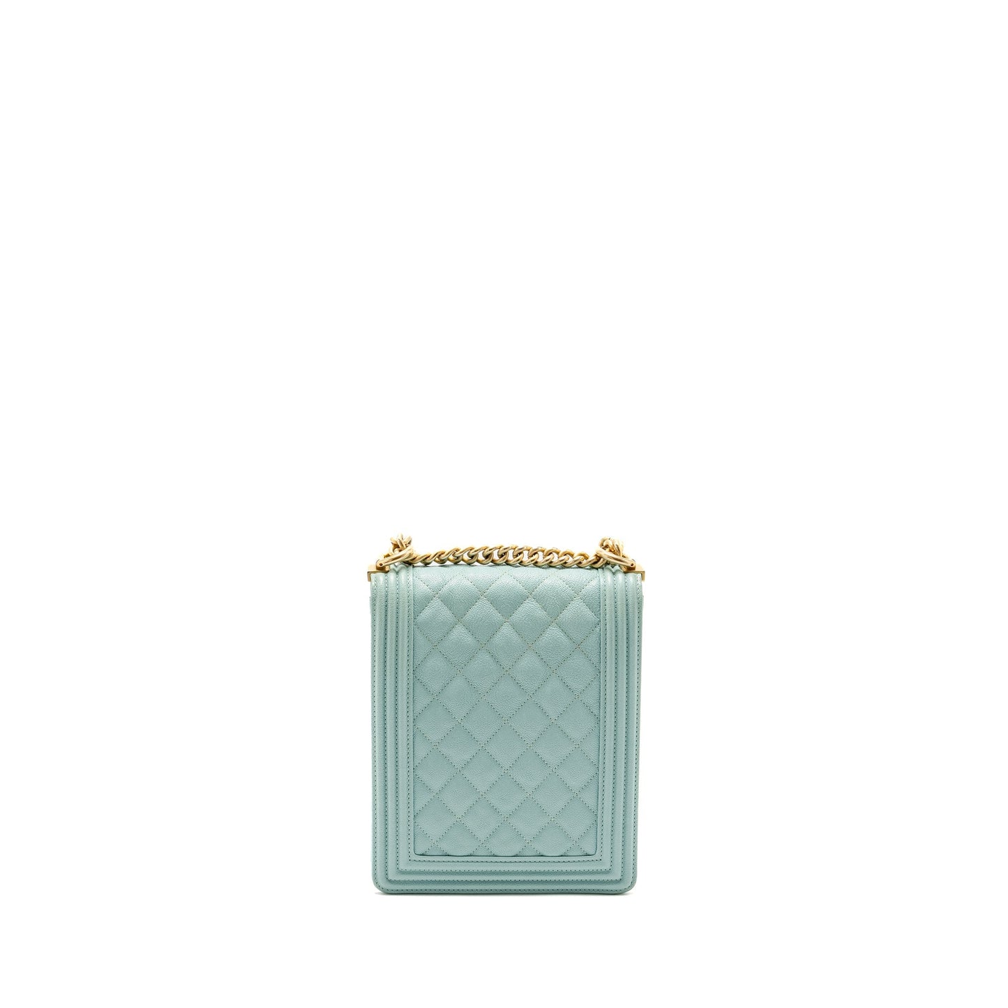 Chanel North South Boy Bag Caviar Light Blue