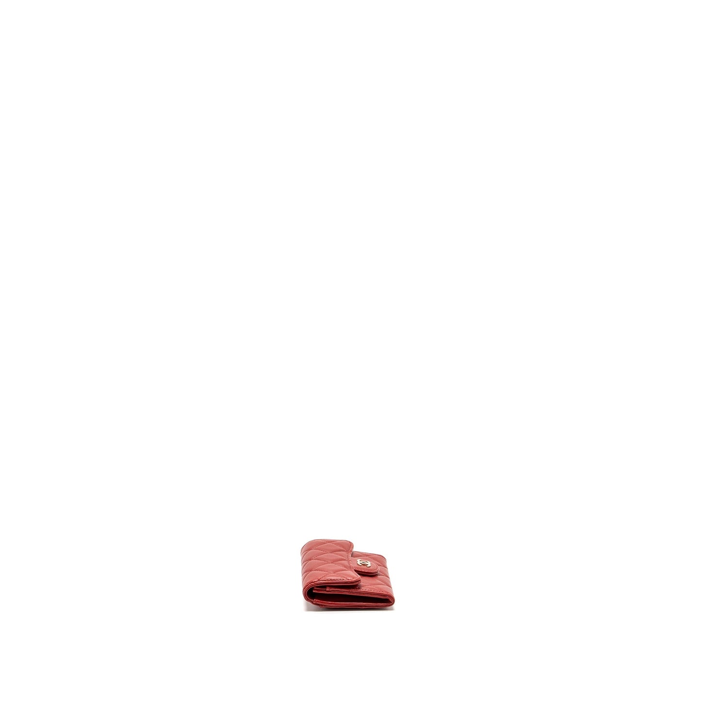 Chanel Flap Card Holder Lambskin Red