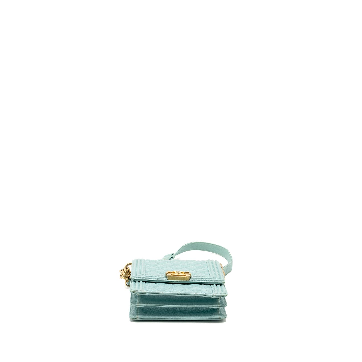Chanel North South Boy Bag Caviar Light Blue