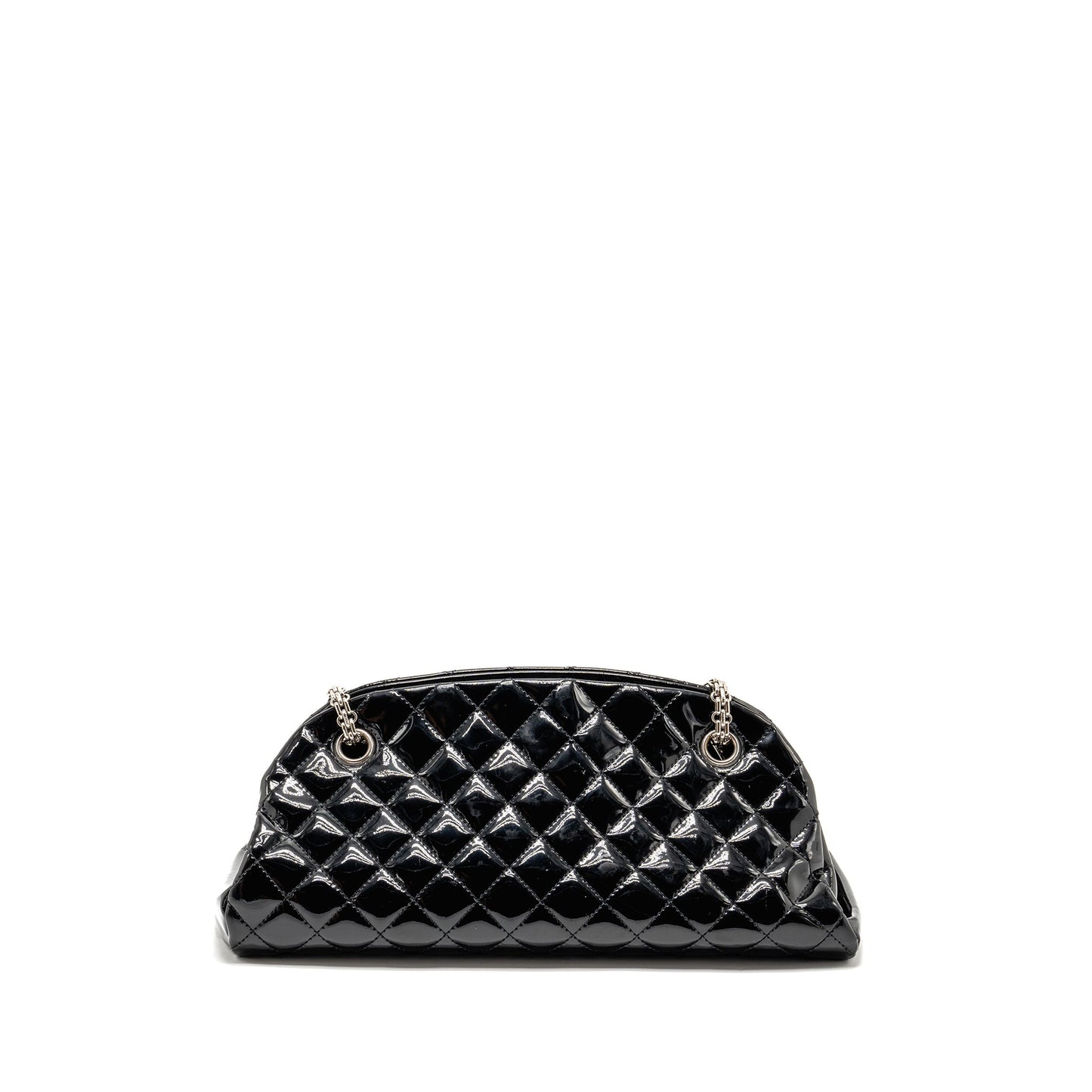 Chanel Just Mademoiselle Bowling Bag Patent Black