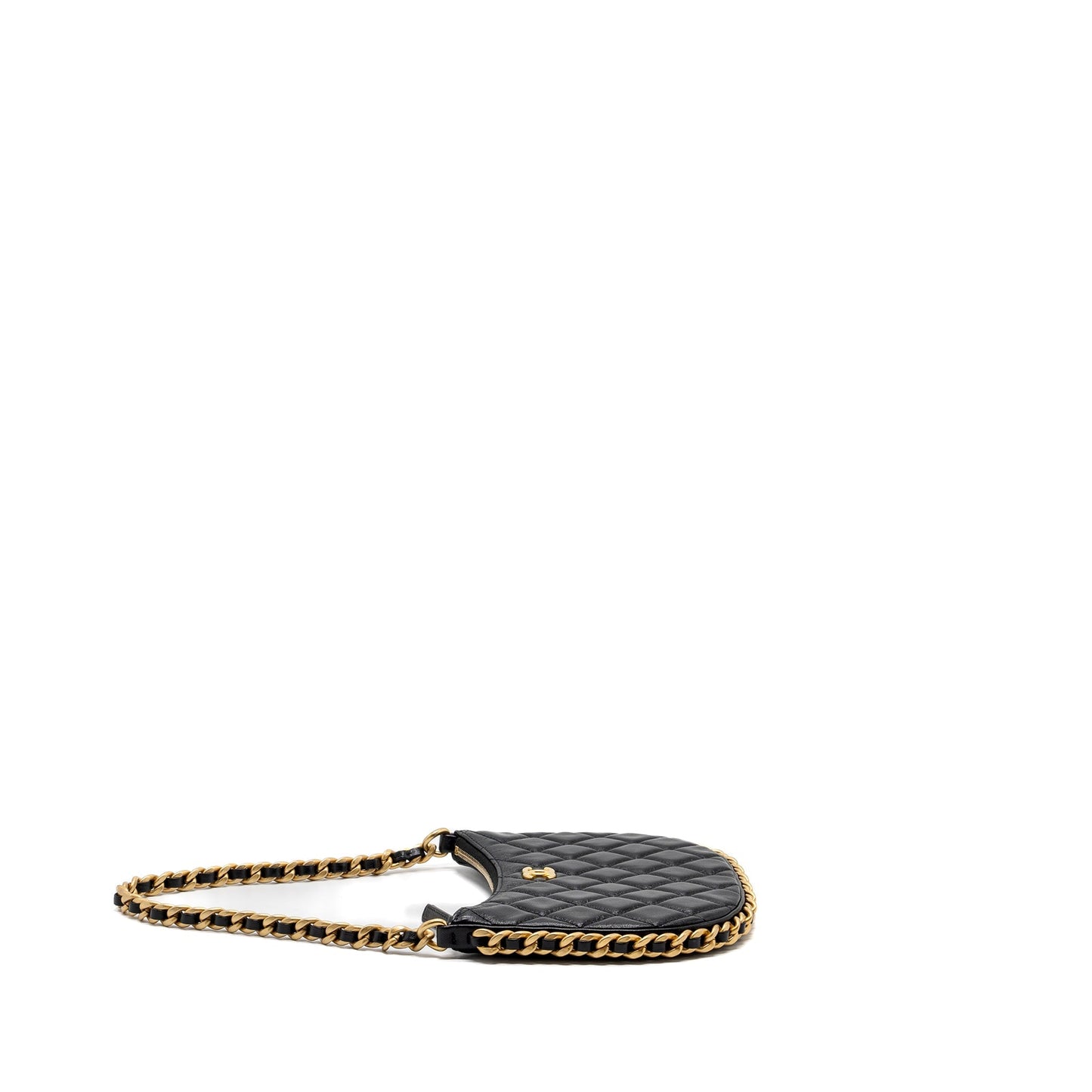 Chanel Hobo Shoulder Bag Lambskin Black (Microchip)