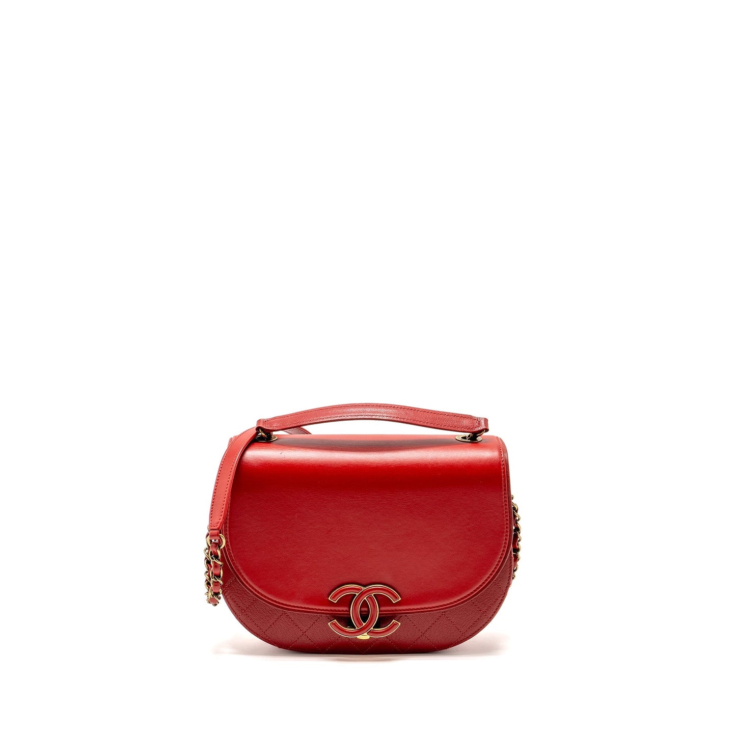 Chanel Medium Coco Curve Flap Bag Calfskin Red