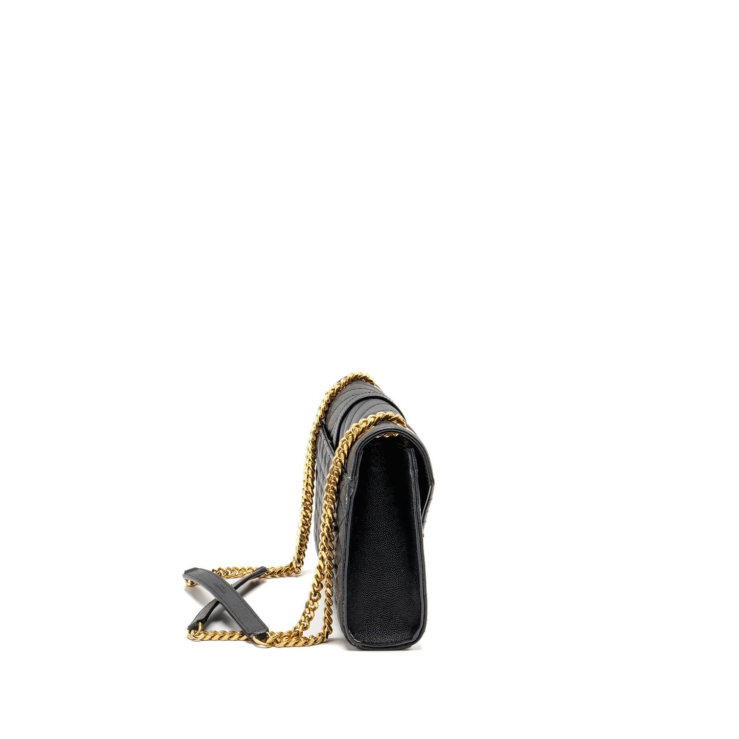 Saint Laurent/ Medium Envelope Purse Calfskin Black