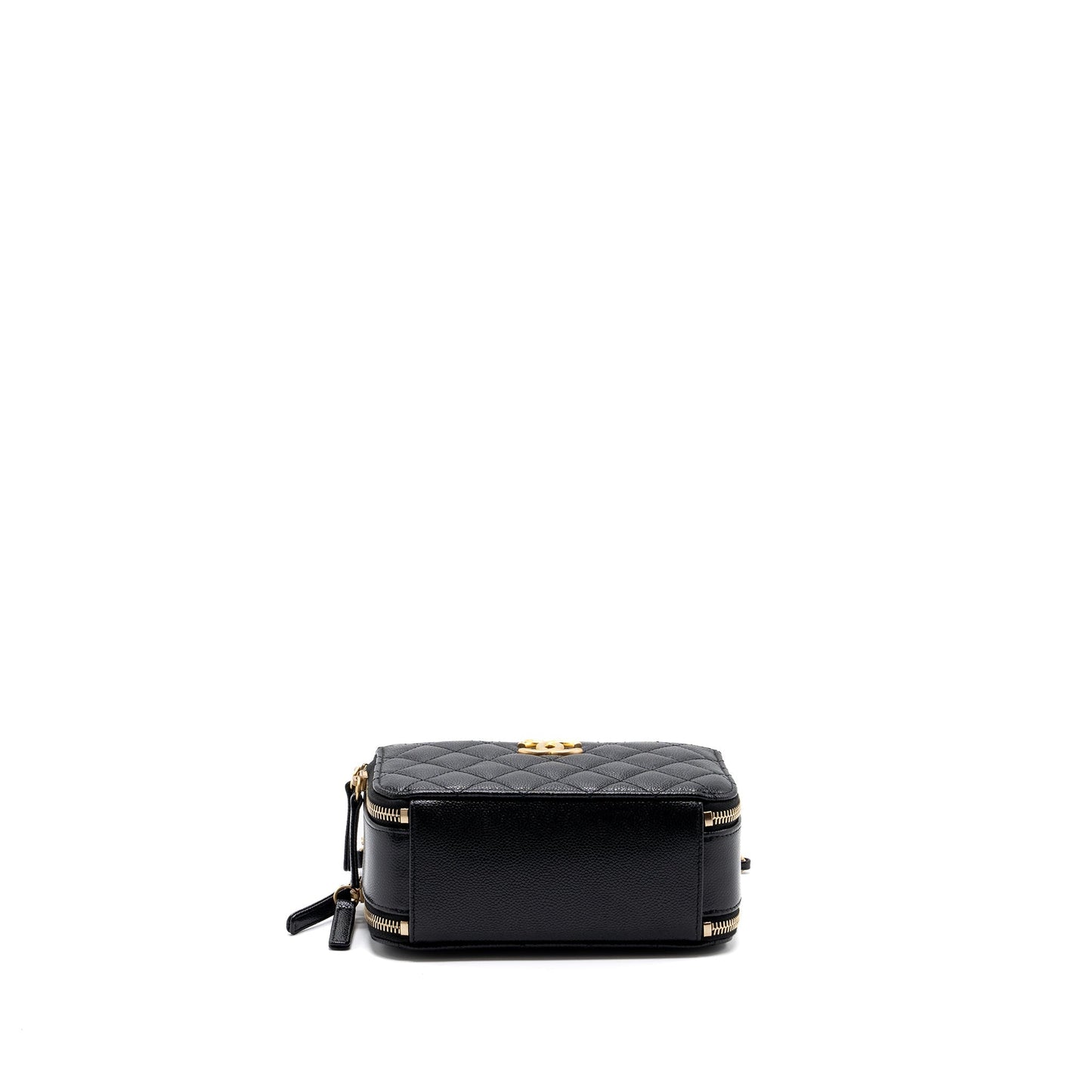Chanel Letter top Handle Small vanity case caviar Black Brushed (microchip)