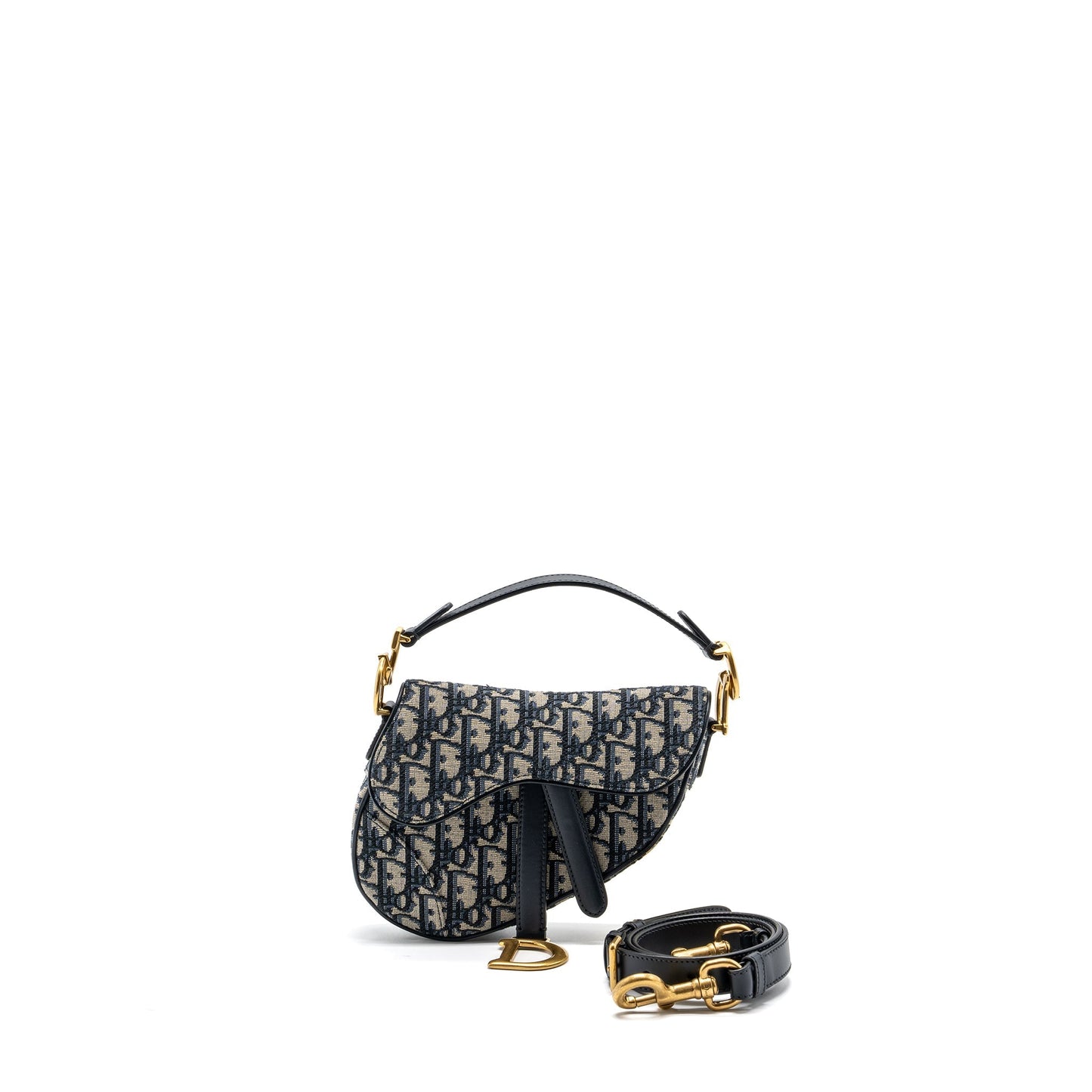 Dior Mini Saddle Purse Blue Oblique Jacquard