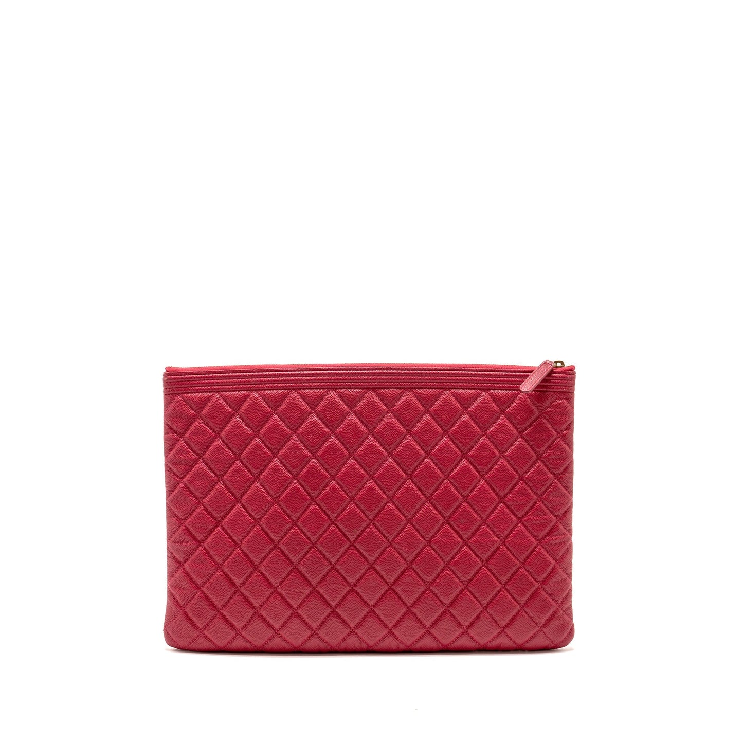 Chanel Large Boy O Case Zip Pouch Caviar Pink L