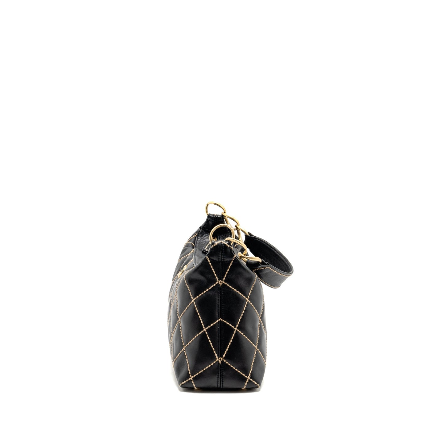 Chanel  Wild Stitch Shoulder Bag Calfskin Black
