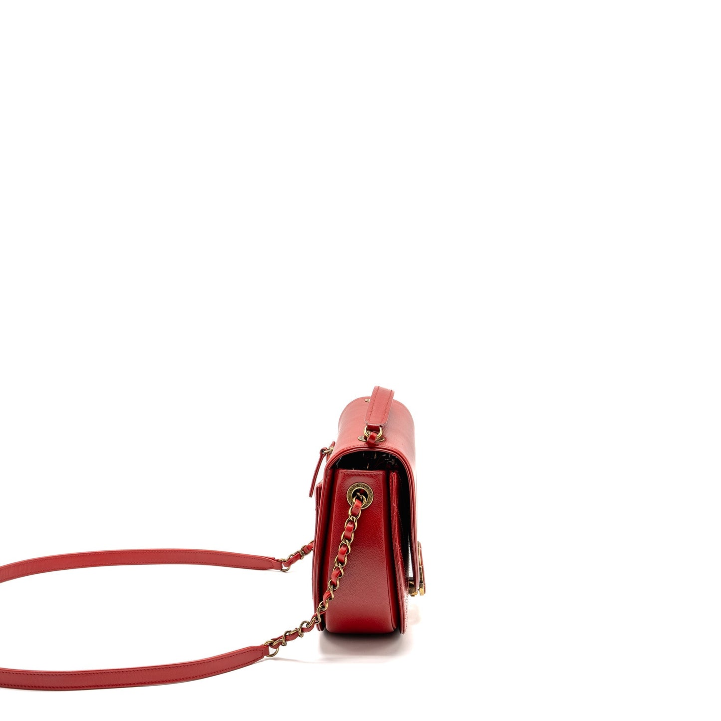 Chanel Medium Coco Curve Flap Bag Calfskin Red