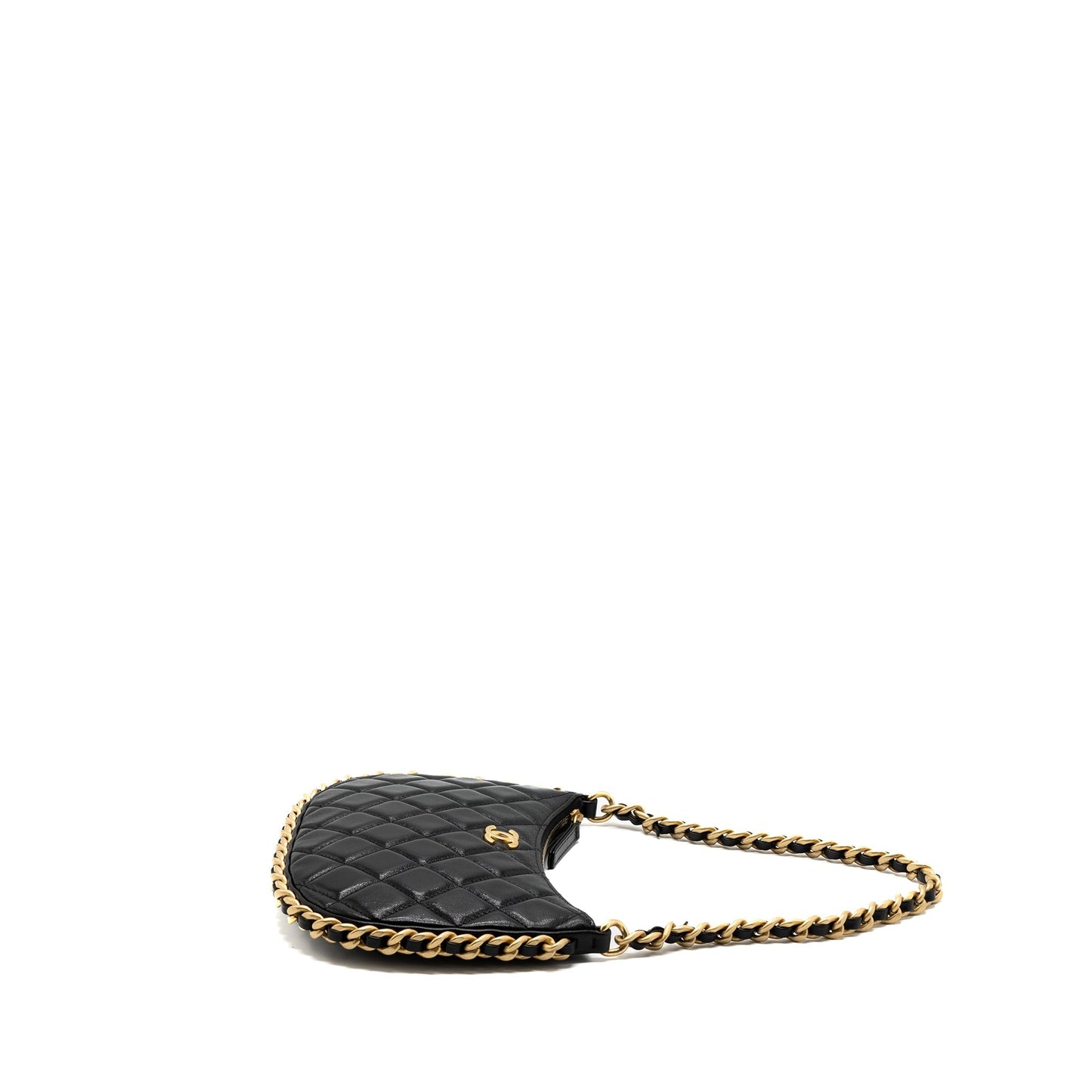 Chanel 23b Hobo Shoulder Bag Lambskin Black Brushed (Microchip)
