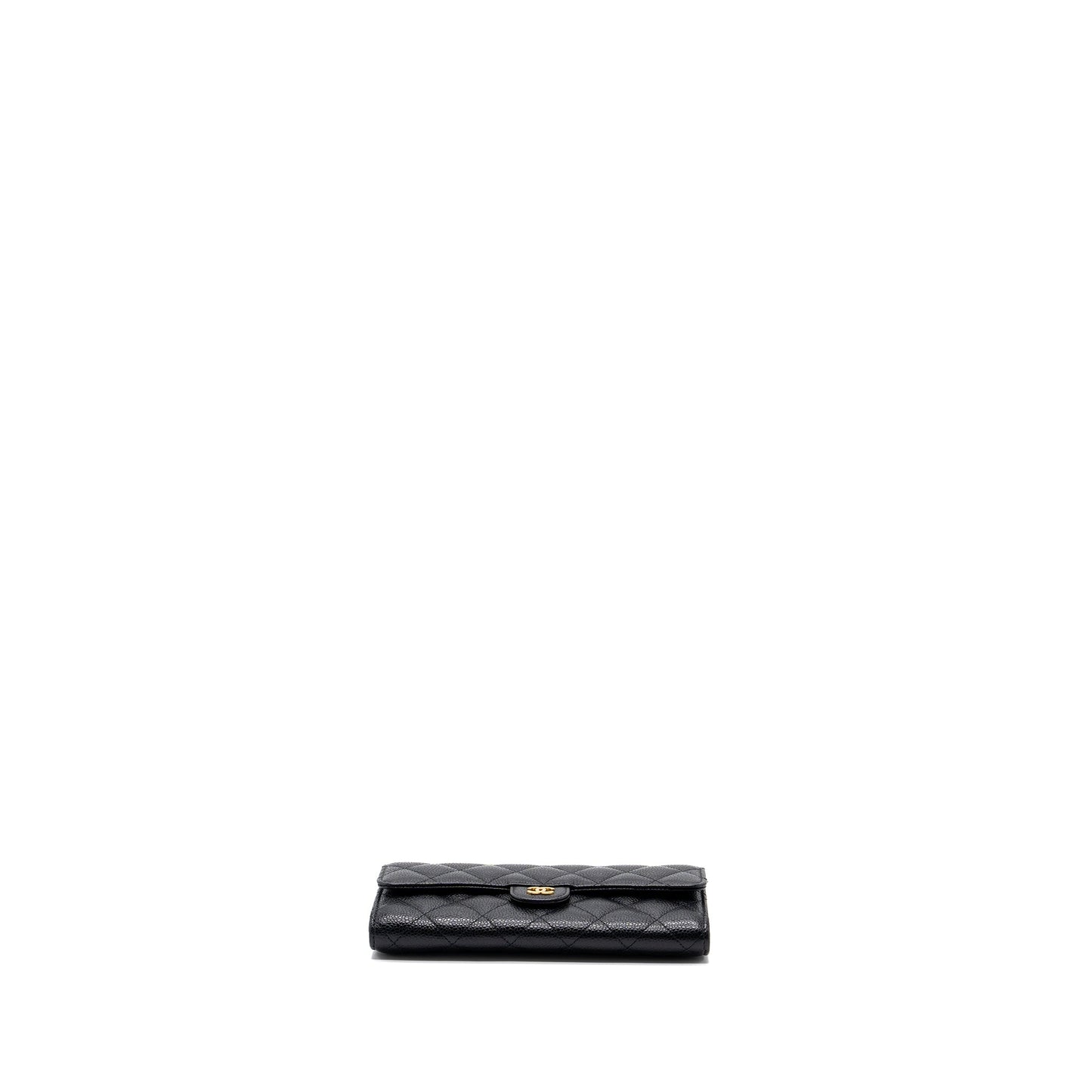 Chanel Classic flap wallet grained calfskin Black
