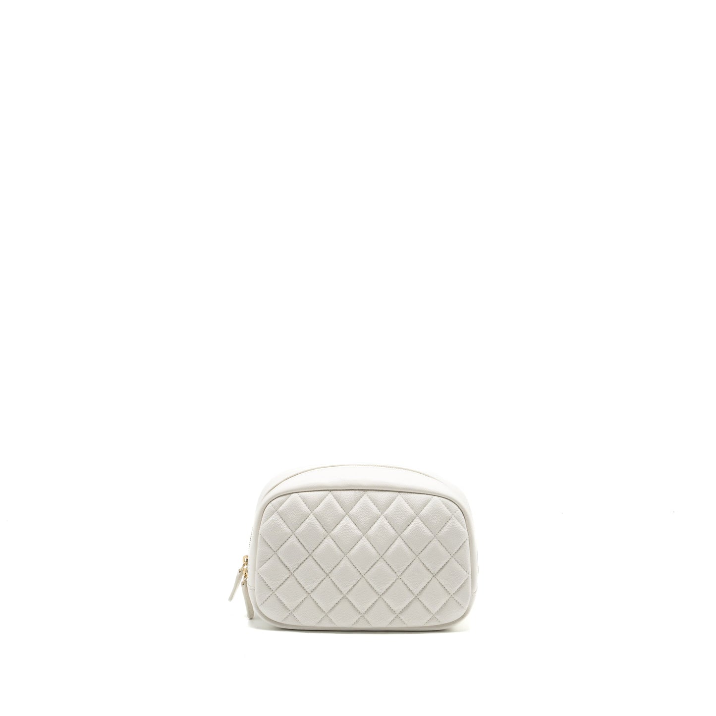 Chanel timeless classic pouch grained calfskin white L (microchip)