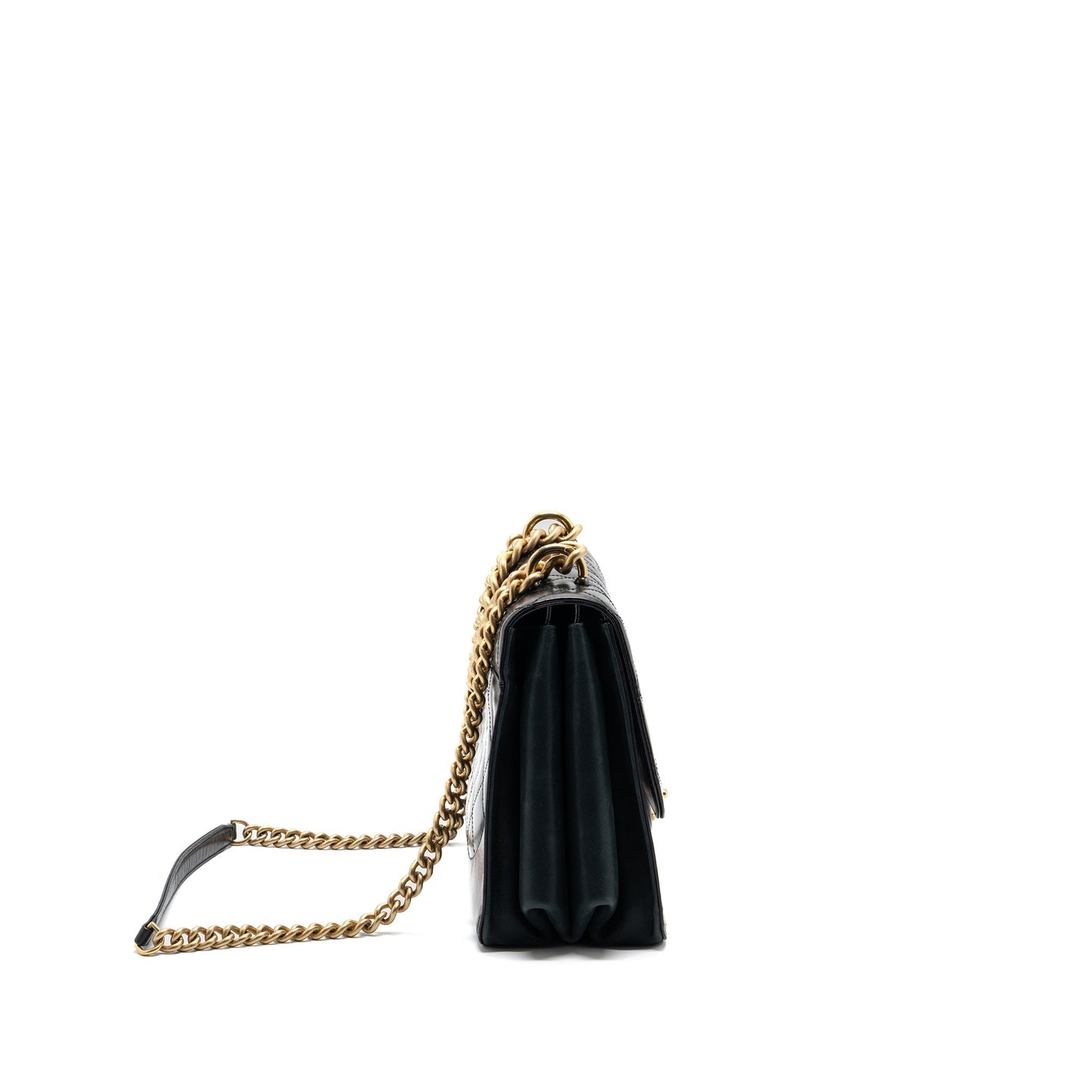Chanel Flap Bag with chains handle calfskin black