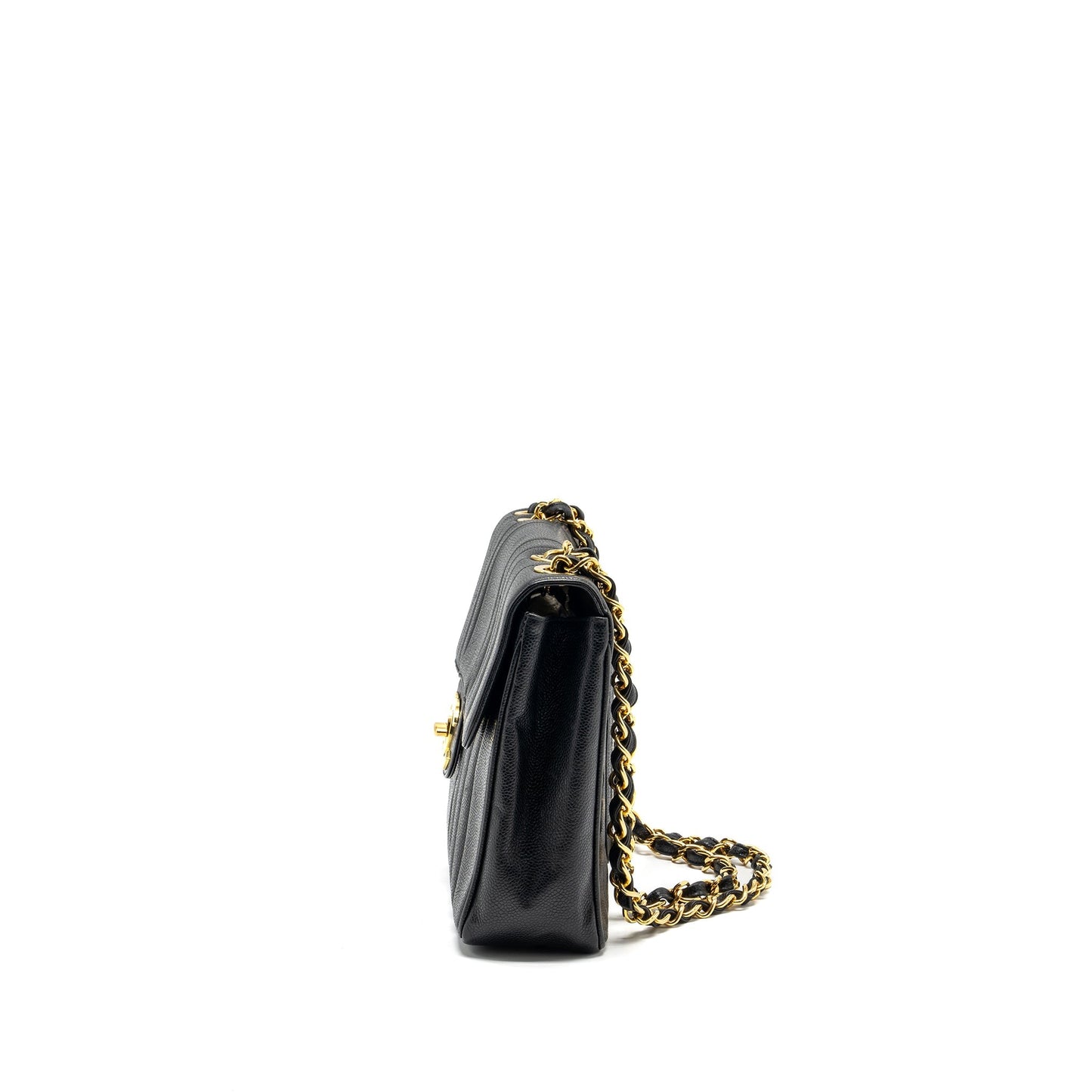 Chanel  Vertical Jumbo Flap Bag Caviar Black