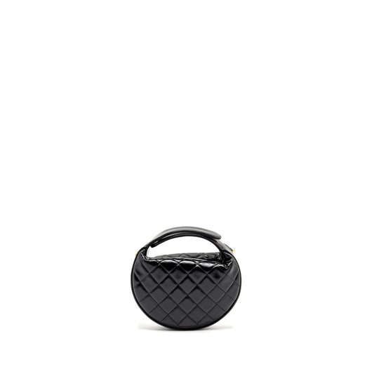 Chanel 21A Round Clutch with Detail Chain Calfskin Black (microchip)