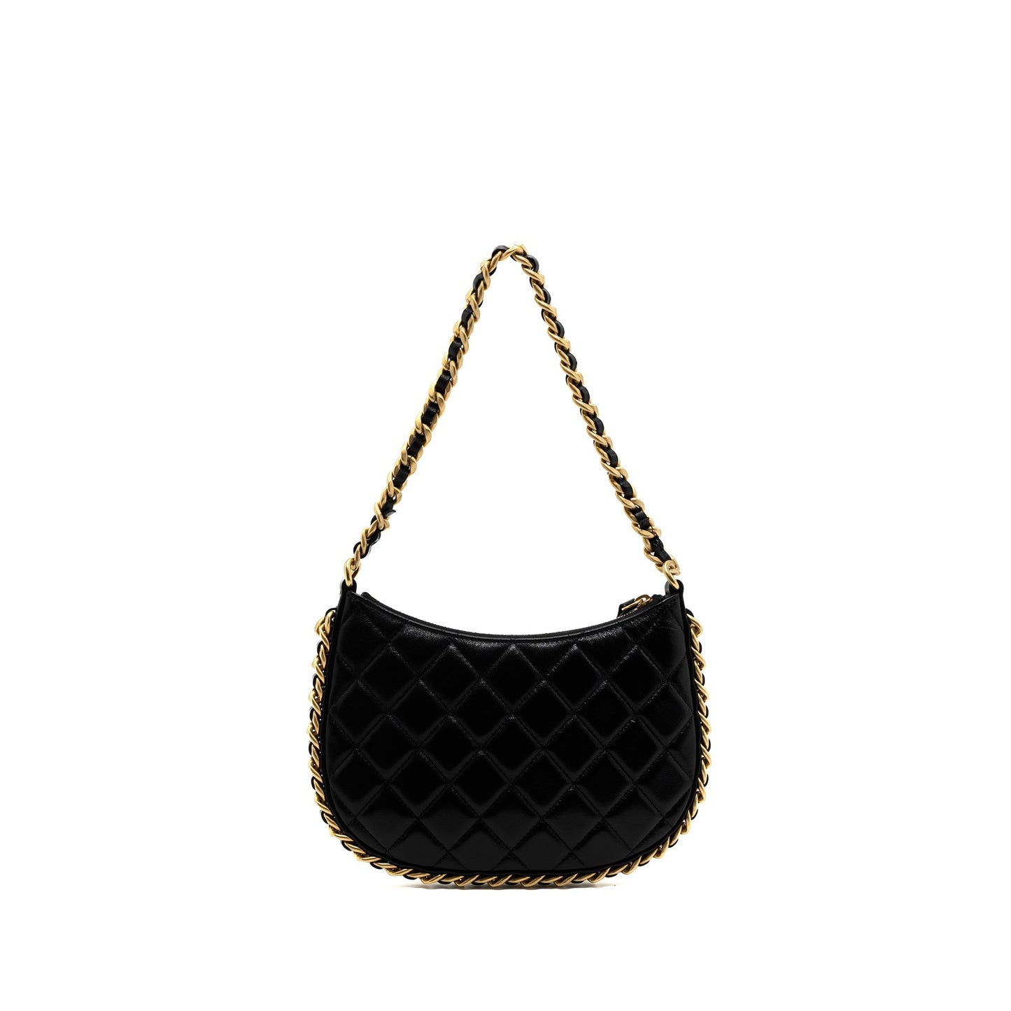Chanel 23b Hobo Shoulder Bag Lambskin Black Brushed (Microchip)