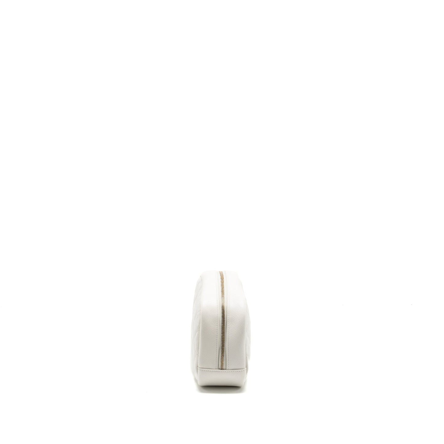 Chanel timeless classic pouch grained calfskin white L (microchip)
