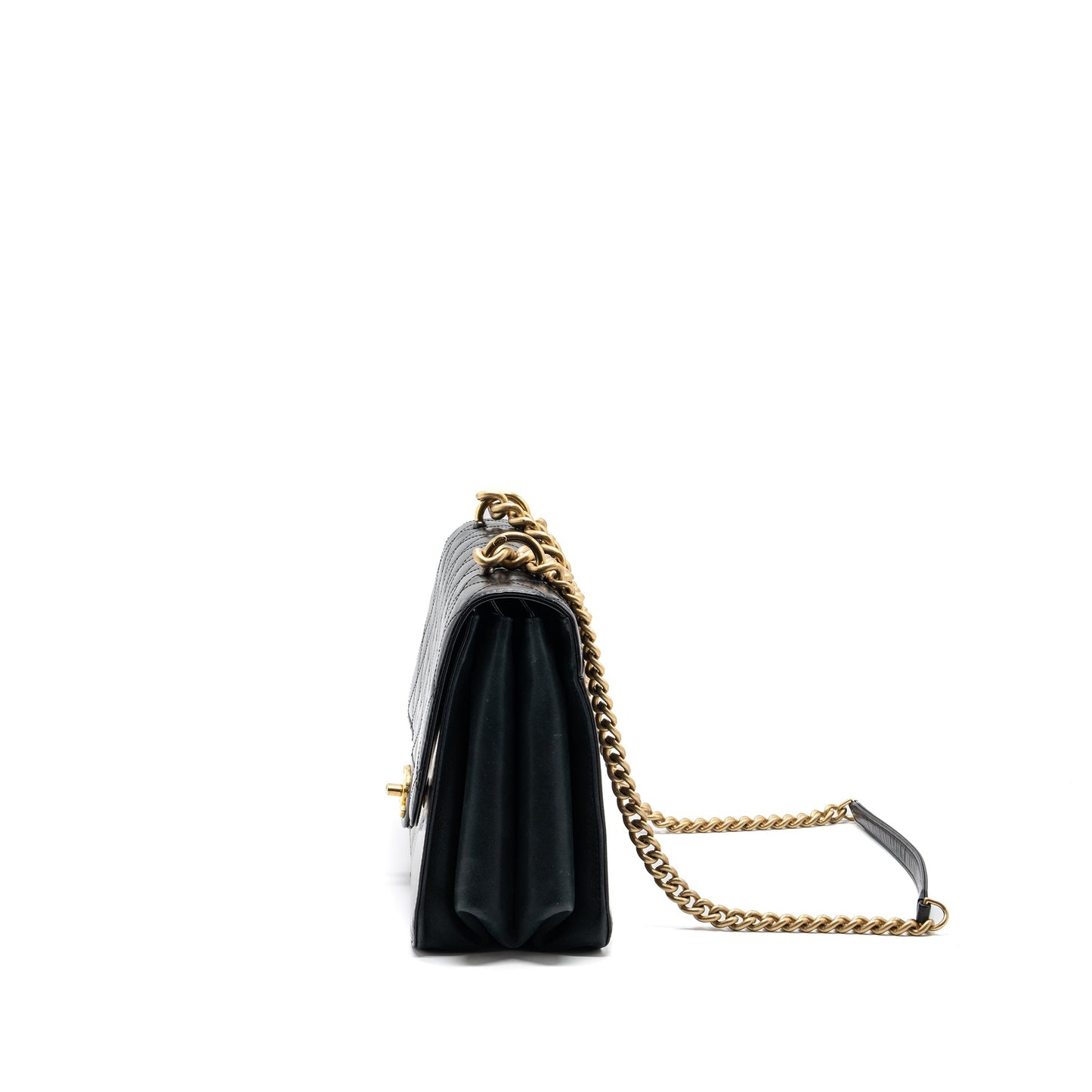 Chanel Flap Bag with chains handle calfskin black