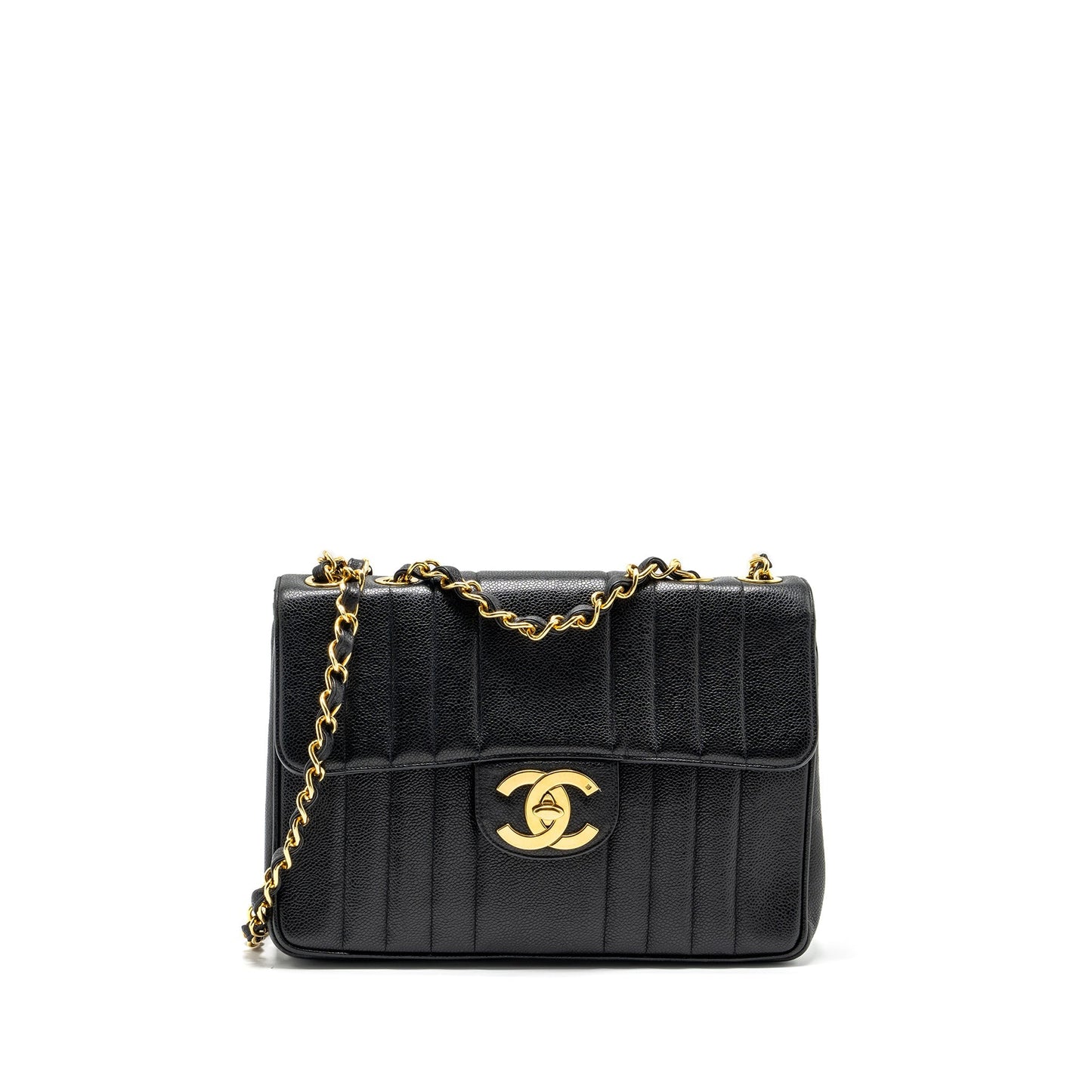 Chanel  Vertical Jumbo Flap Bag Caviar Black