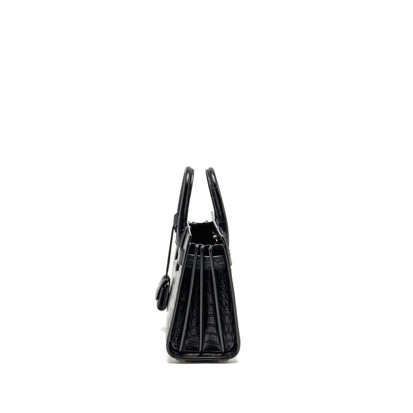 Saint Laurent/ Nano Sac de Jour Crocodile-Embossed Calfskin Black