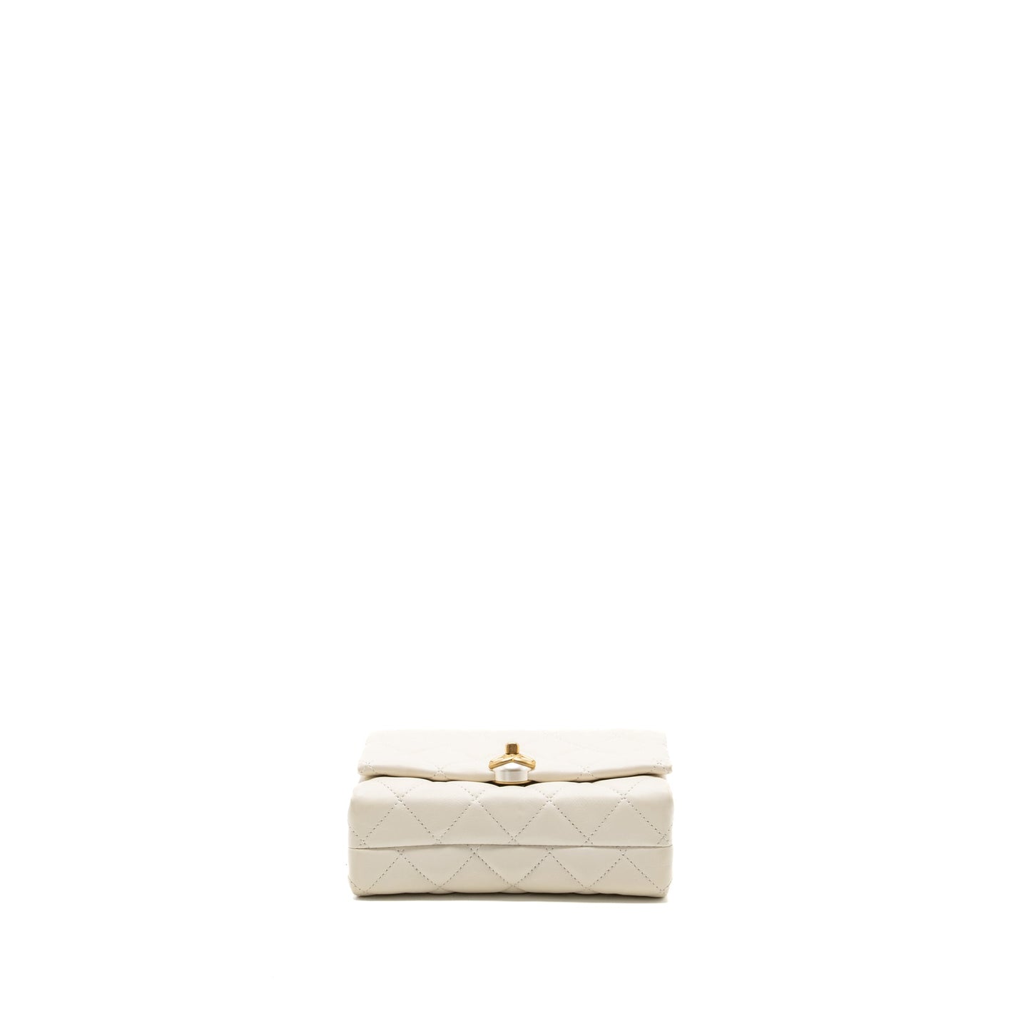 Chanel quilted mini flap bag Calfskin white