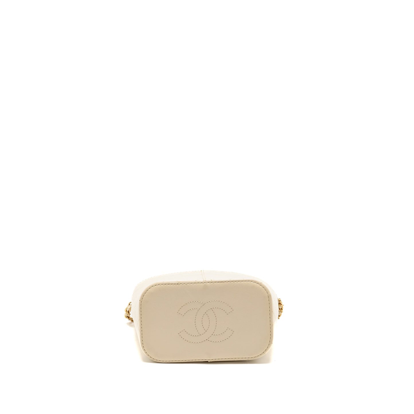 Chanel bucket bag lambskin creamy white