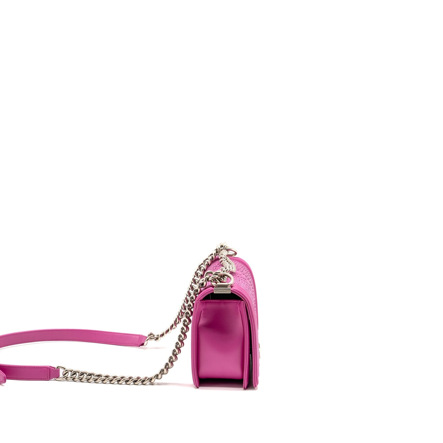 Chanel Medium Boy Flap Bag Python Pink Brushed