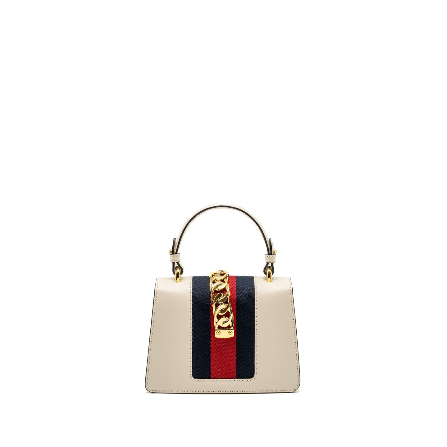Gucci Mini Sylvie Top Handle Bag Calfskin White