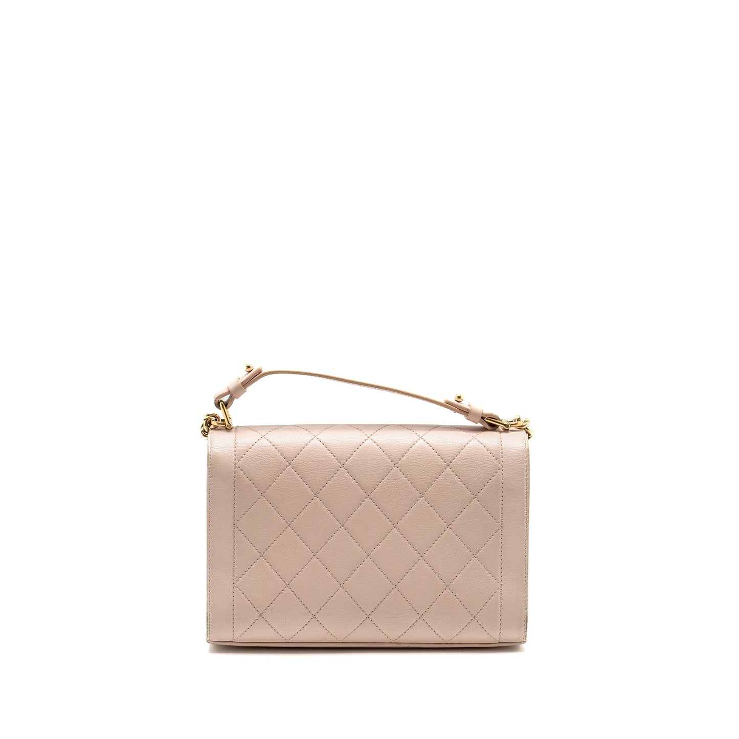 Chanel 17C Click Label Shoulder Bag Calfskin Light Pink L