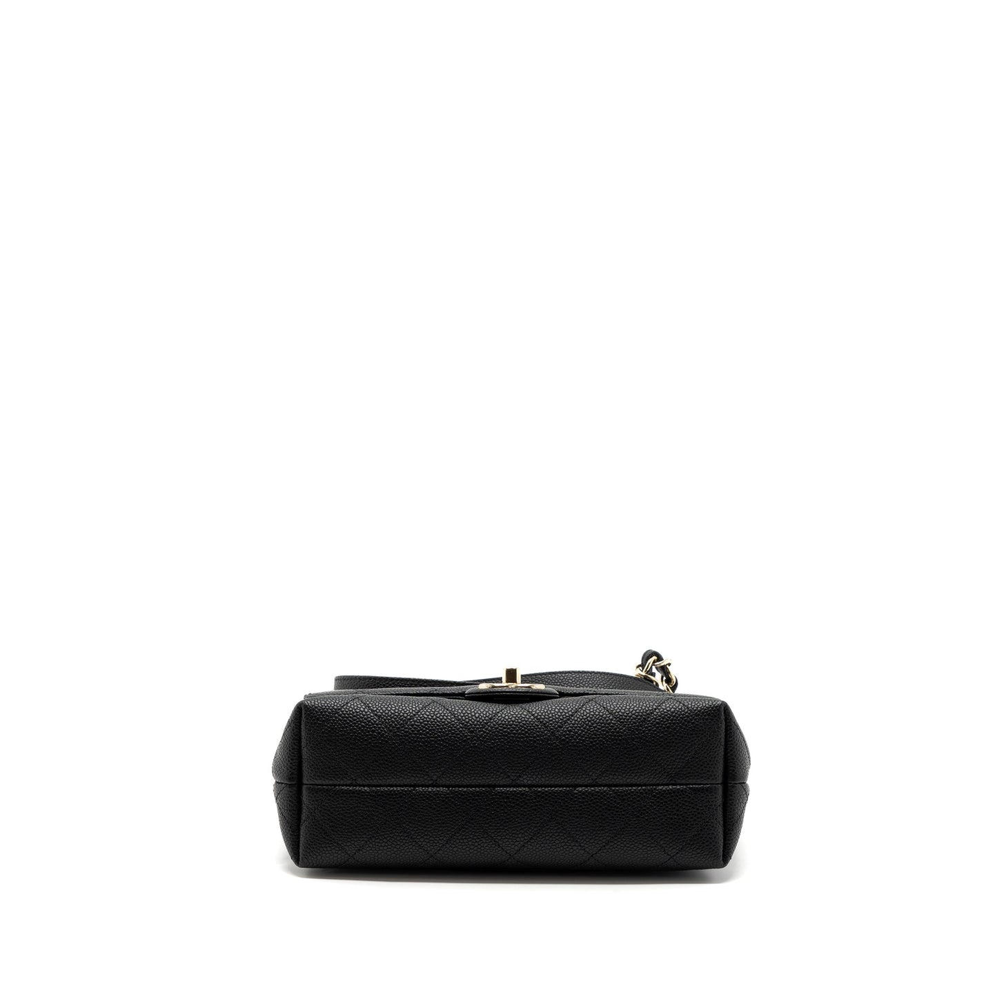 CHANEL FLAP BAG WITH CHAINS HANDLE Quilted CALFSKIN BLACK