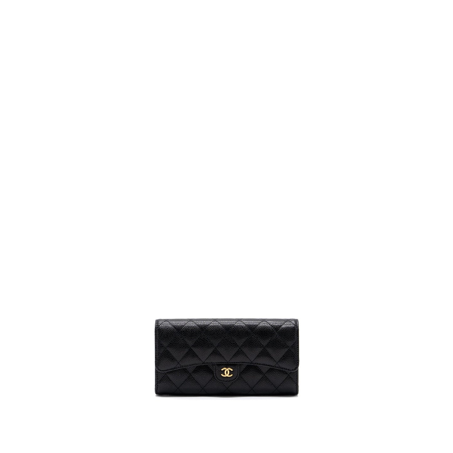 Chanel Classic flap wallet grained calfskin Black