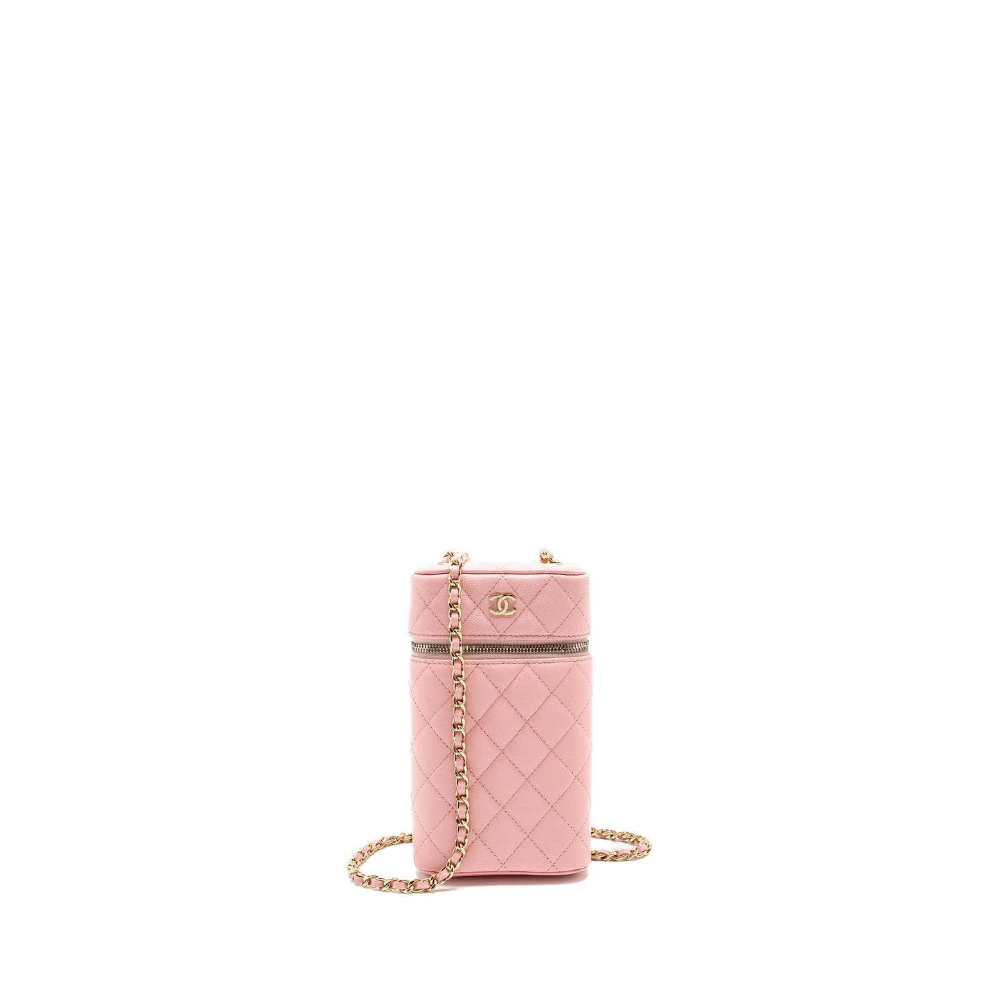 Chanel Vanity Phone Holder With Chain Caviar Pink L