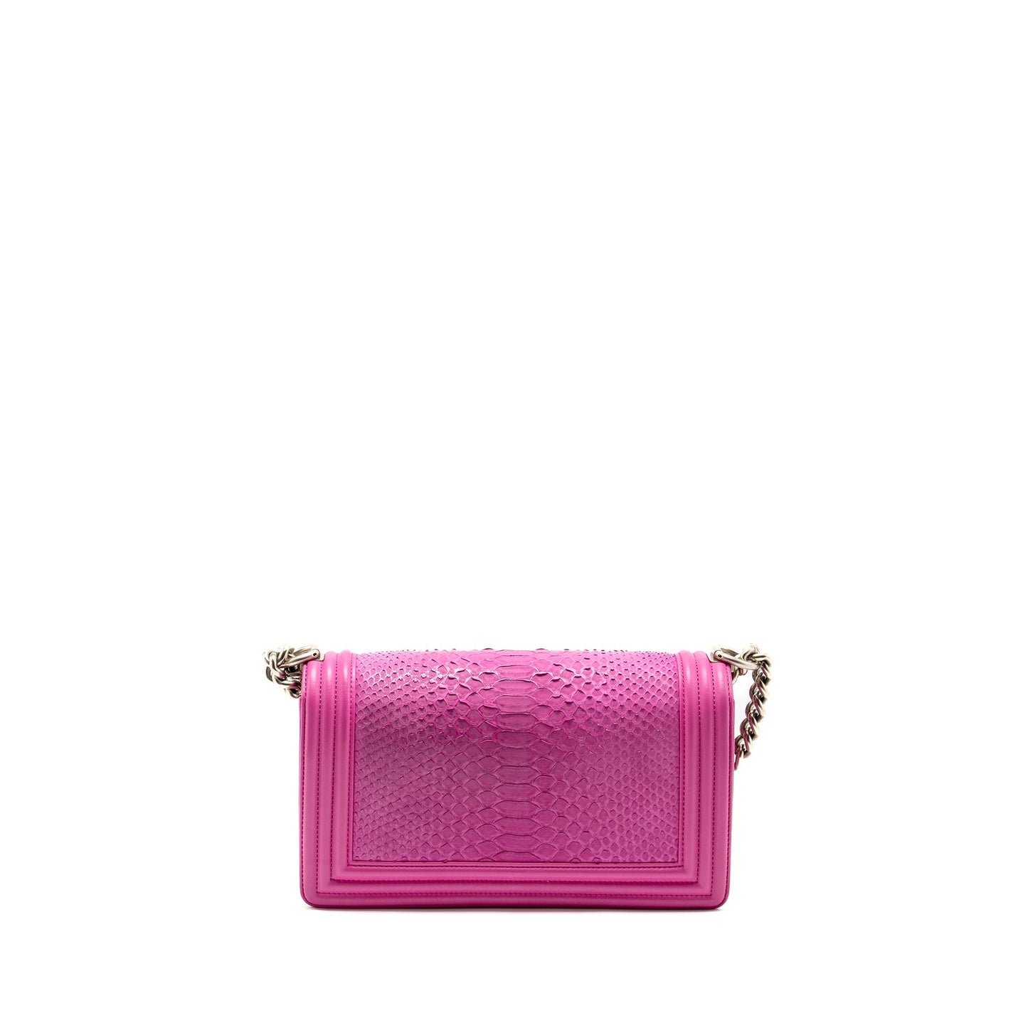 Chanel Medium Boy Flap Bag Python Pink Brushed